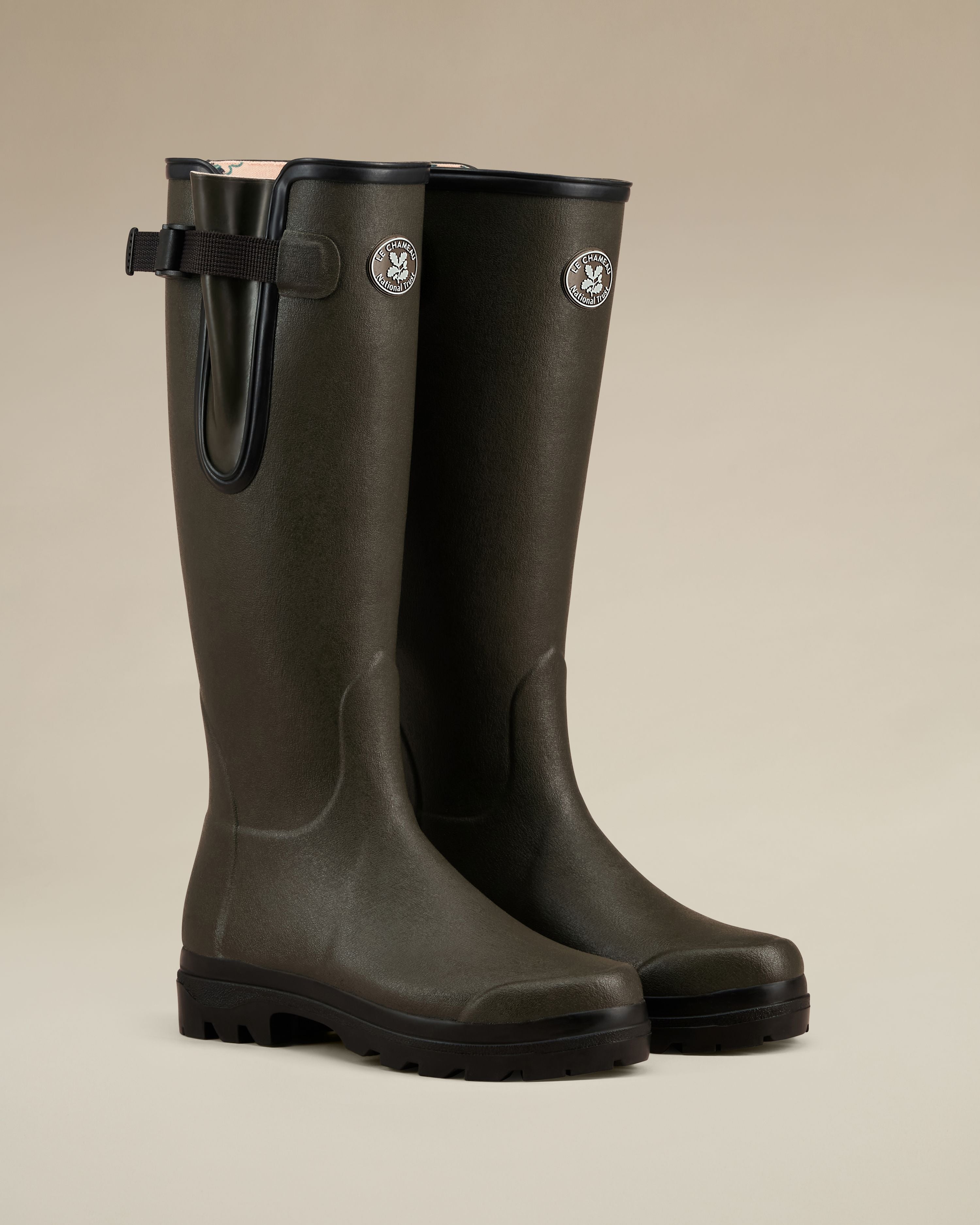 Women's National Trust Vierzon Jersey Lined Wellington Boot - Oak Green
