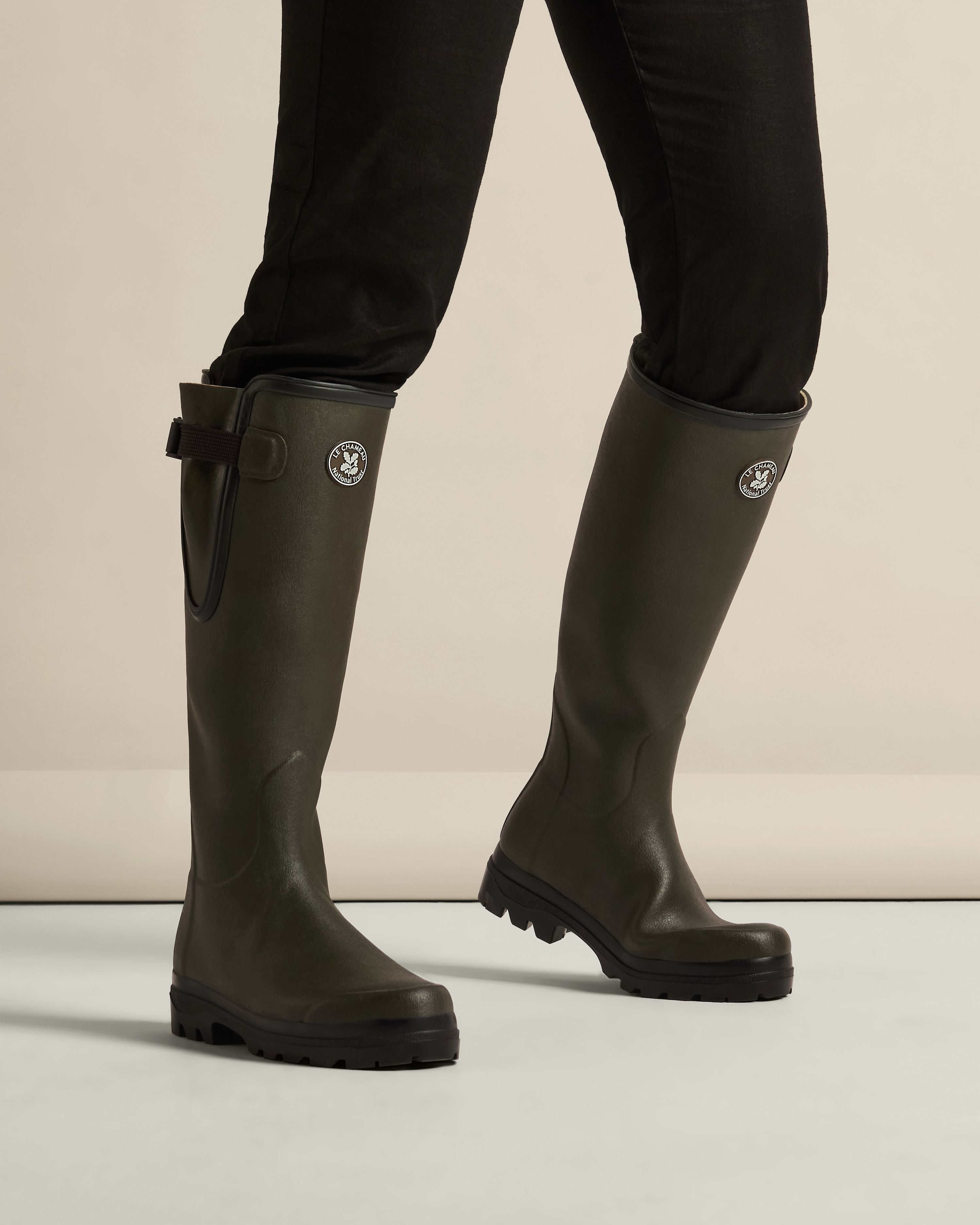 Women's National Trust Vierzon Jersey Lined Wellington Boot - Oak Green
