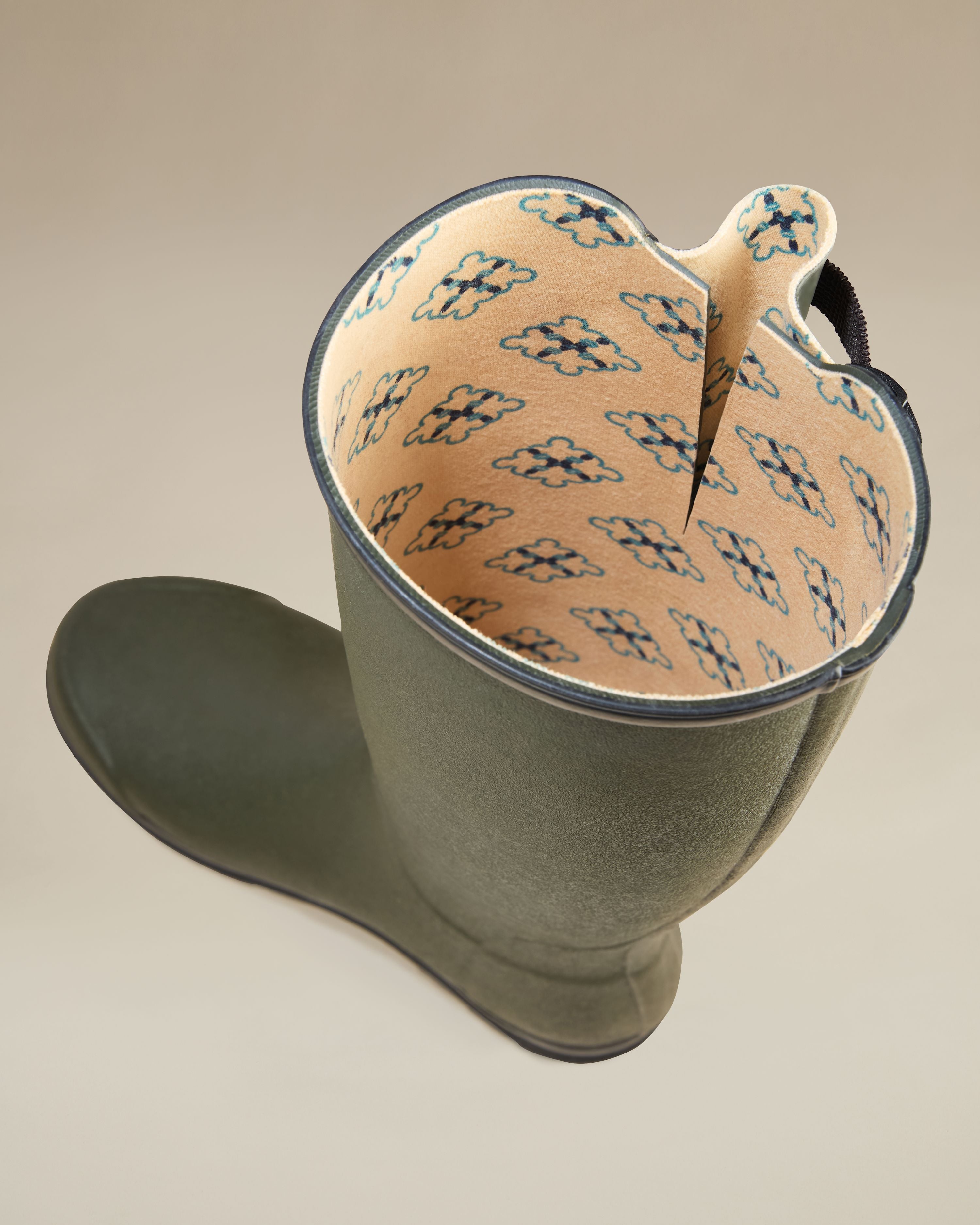 Women's National Trust Vierzon Jersey Lined Wellington Boot - Oak Green