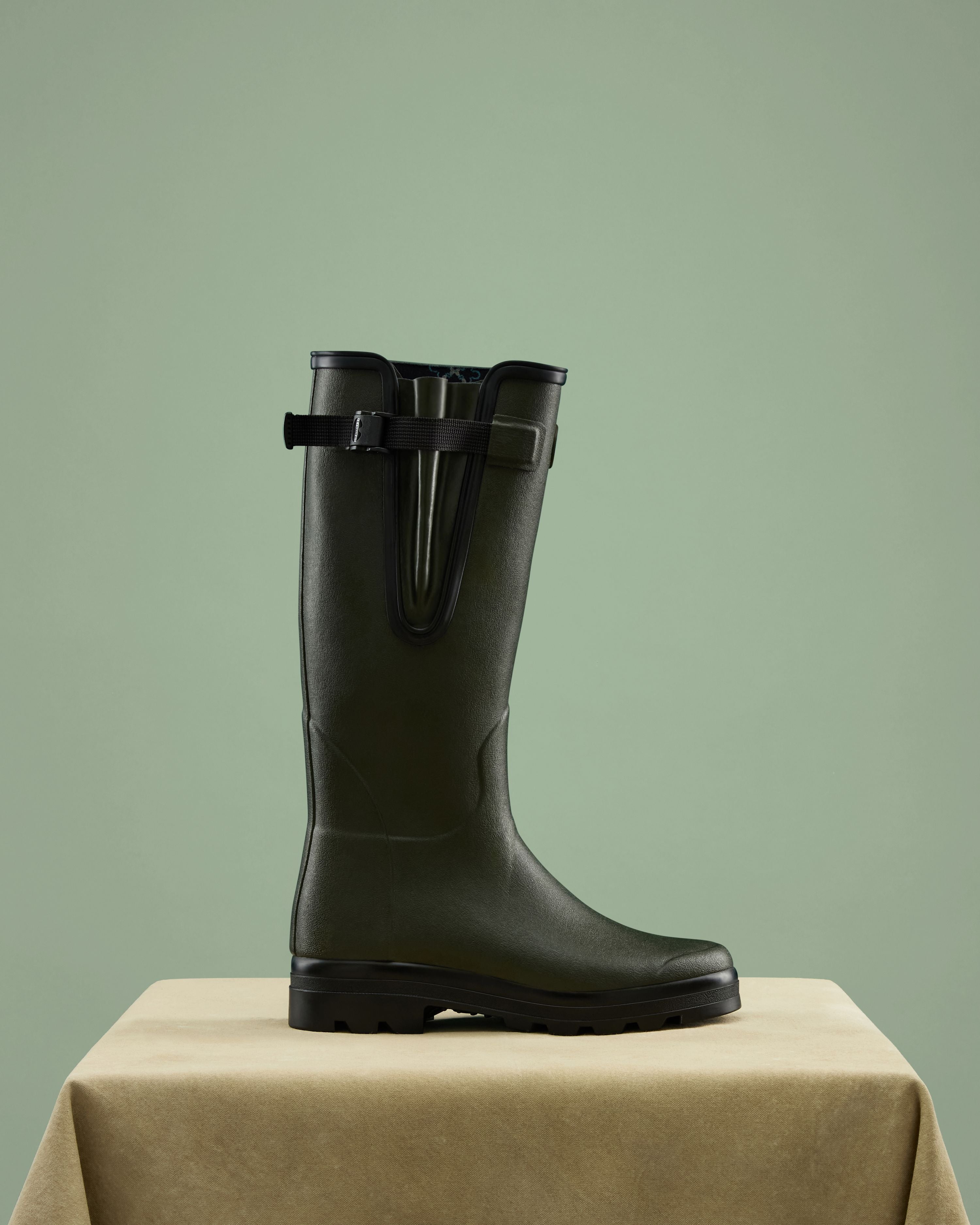 Men's National Trust Vierzon Jersey Lined Wellington Boot - Oak Green
