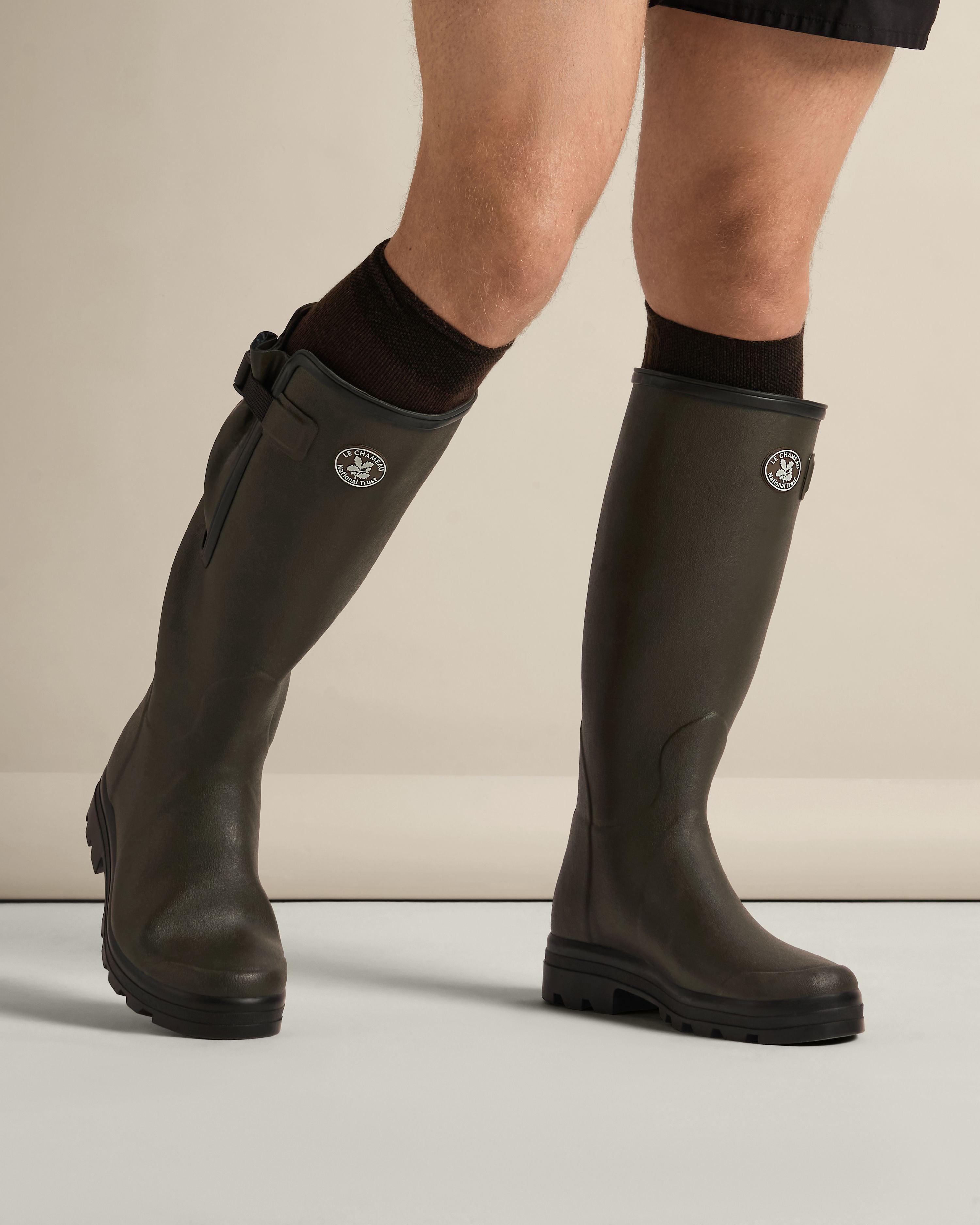 Men's National Trust Vierzon Jersey Lined Wellington Boot - Oak Green