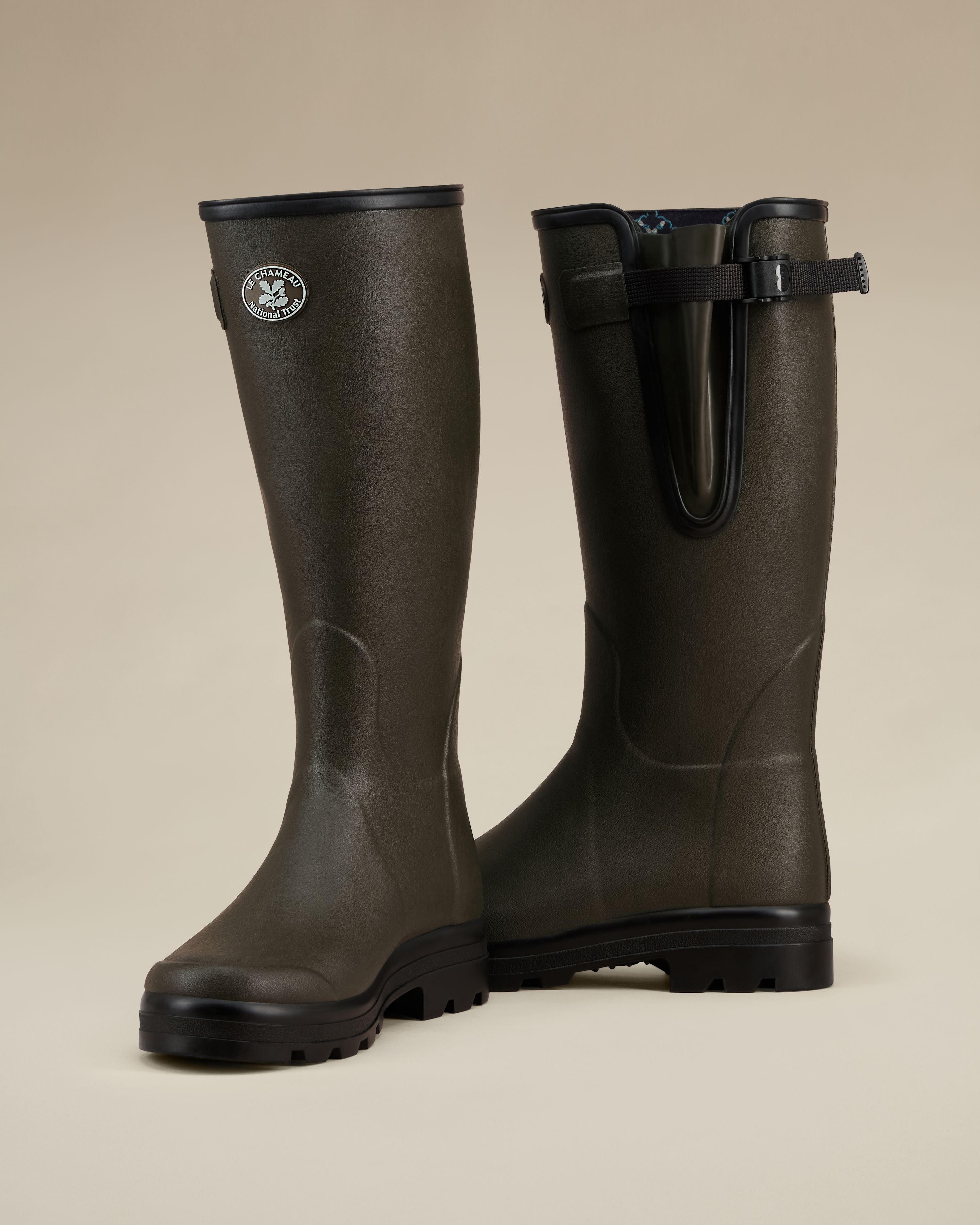 Men's National Trust Vierzon Jersey Lined Wellington Boot - Oak Green
