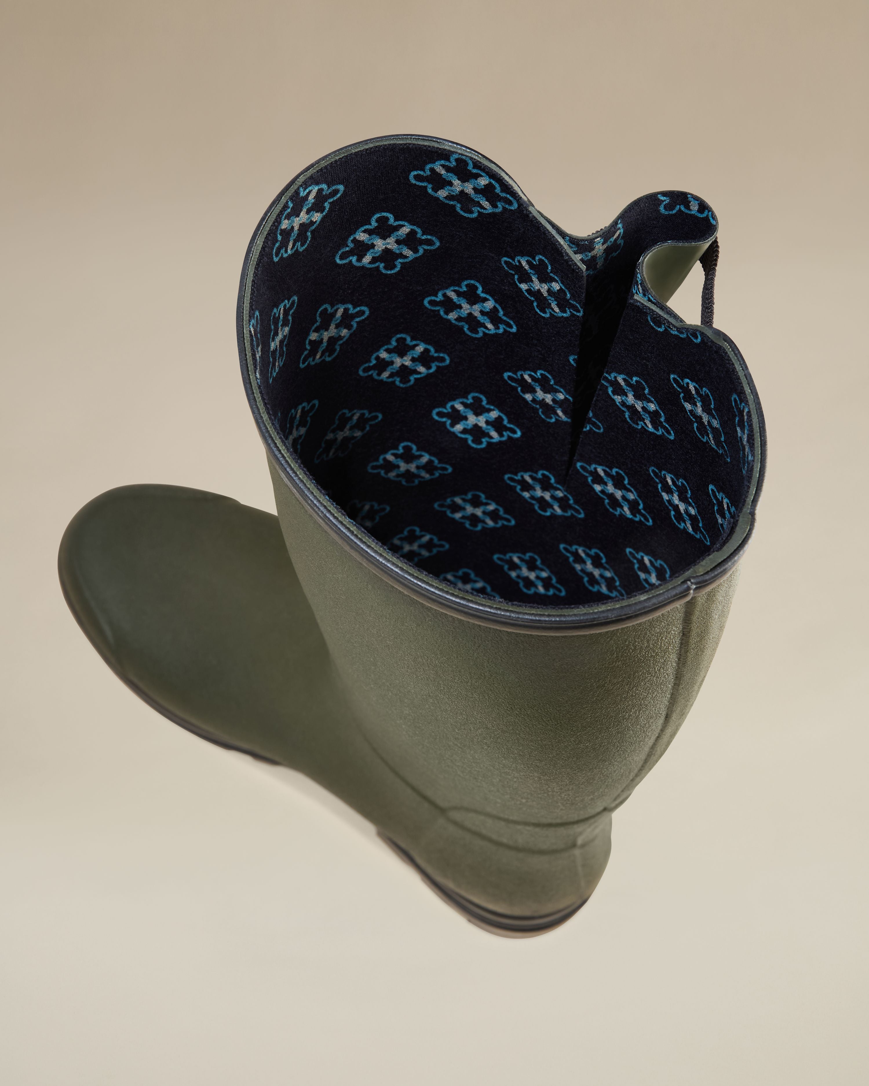 Men's National Trust Vierzon Jersey Lined Wellington Boot - Oak Green