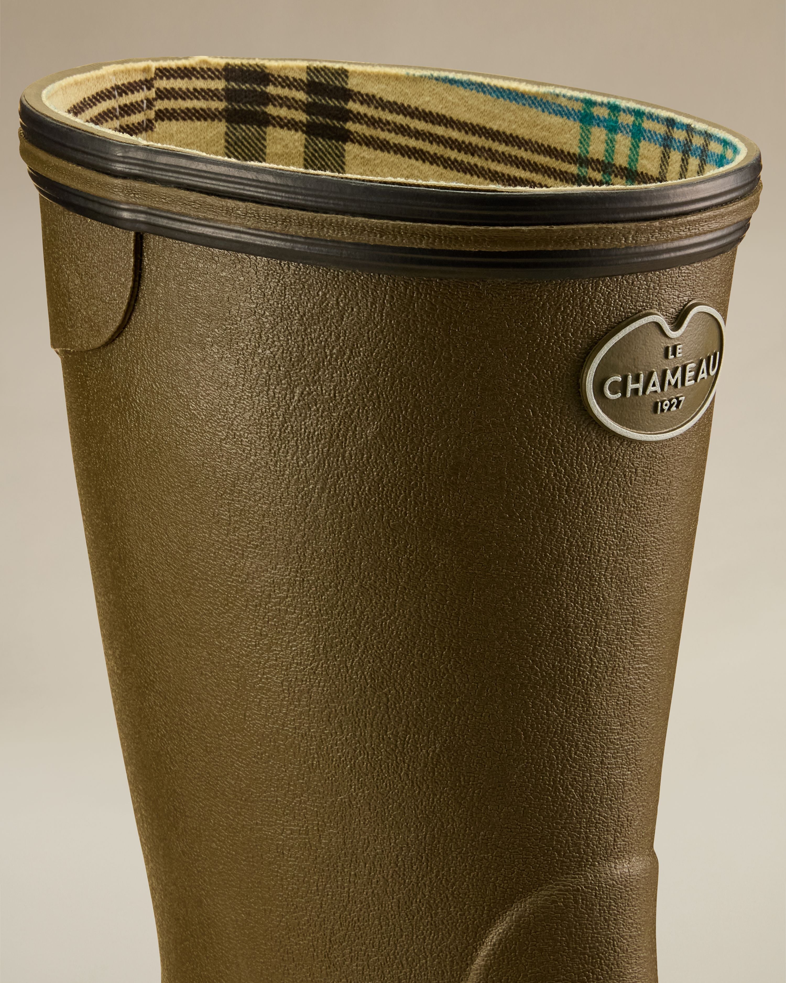 Giverny Damen-Gummistiefel mit Jerseyfutter - Kurzmodell - Vert Chameau