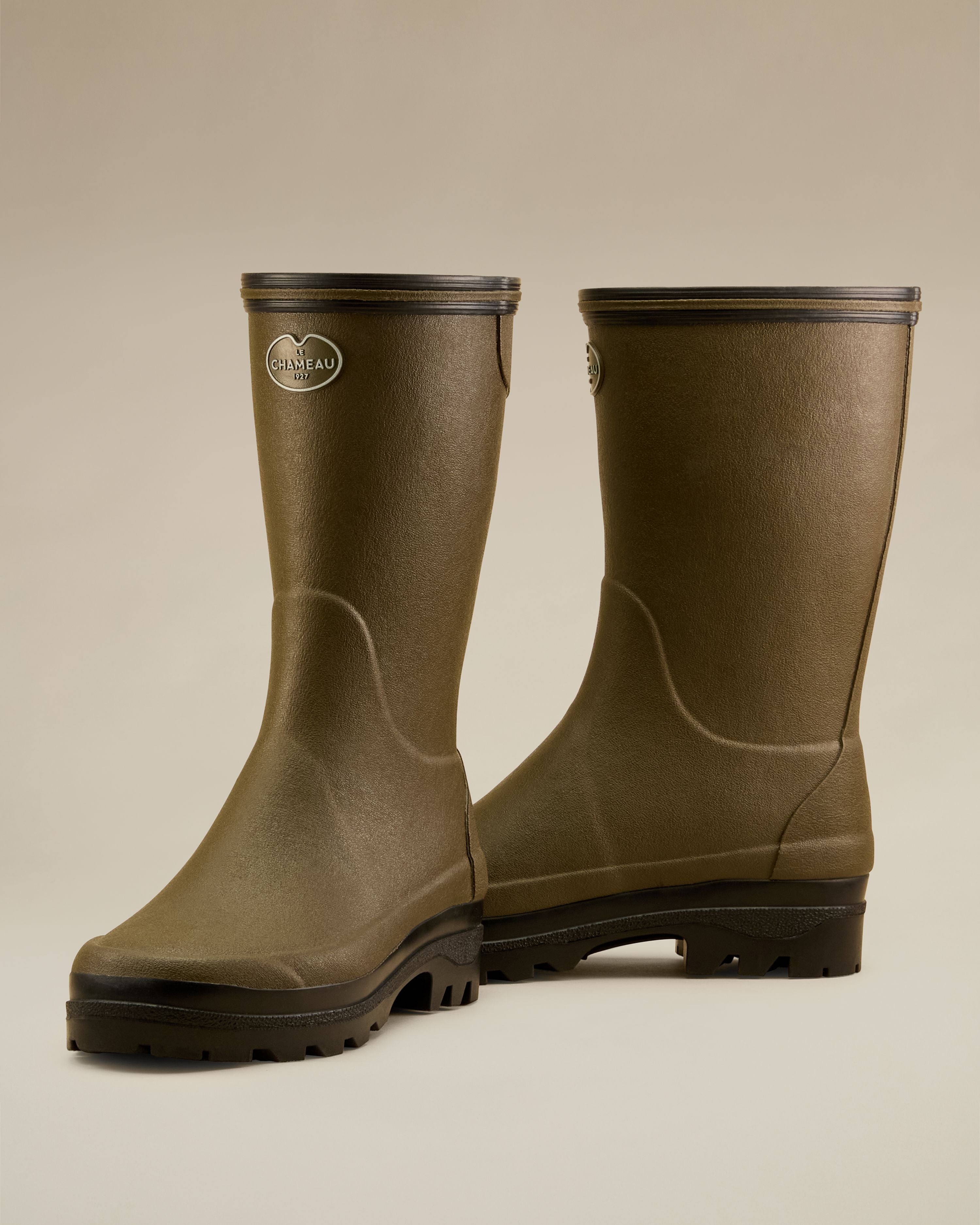 Giverny Damen-Gummistiefel mit Jerseyfutter - Kurzmodell - Vert Chameau