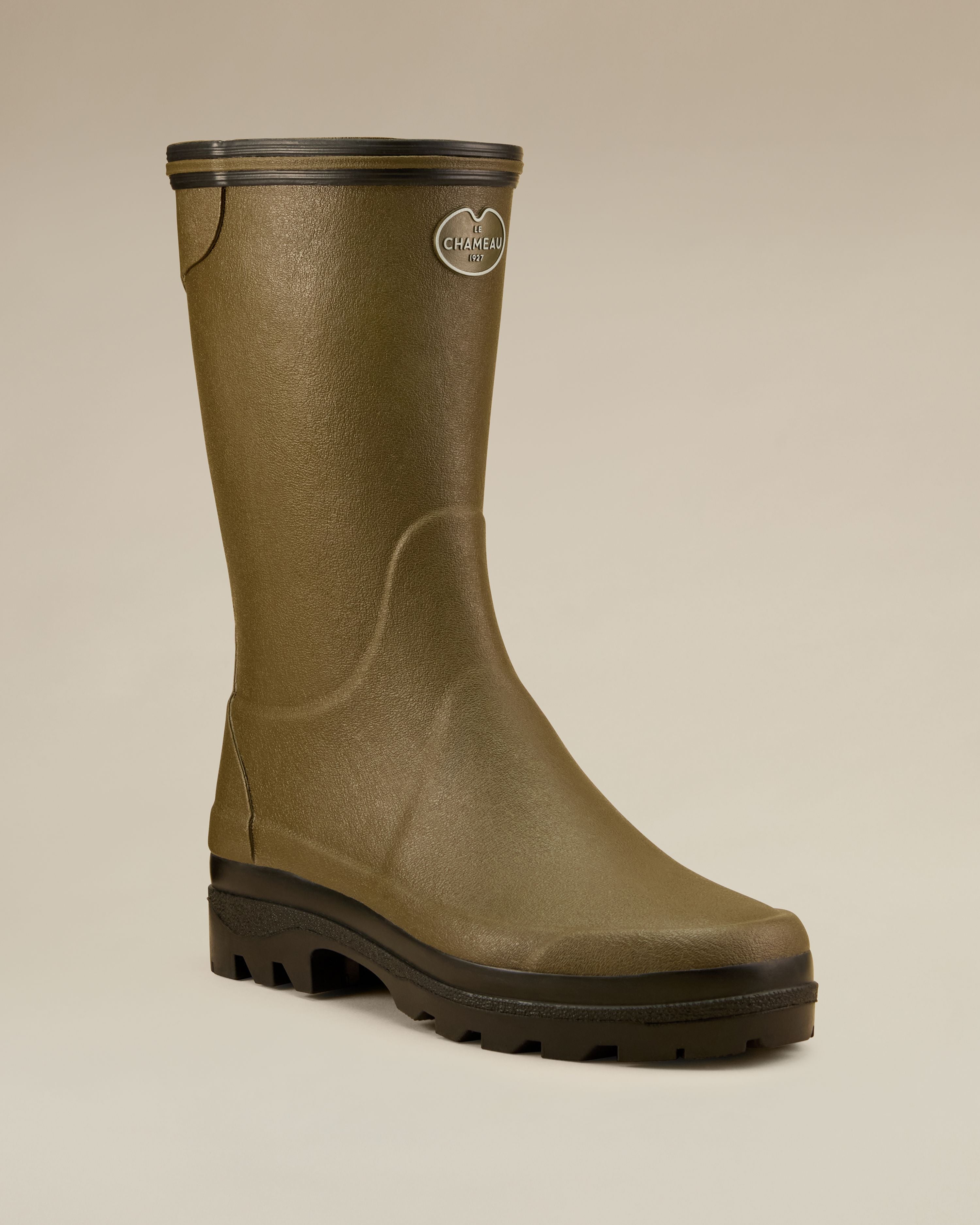 Giverny Damen-Gummistiefel mit Jerseyfutter - Kurzmodell - Vert Chameau