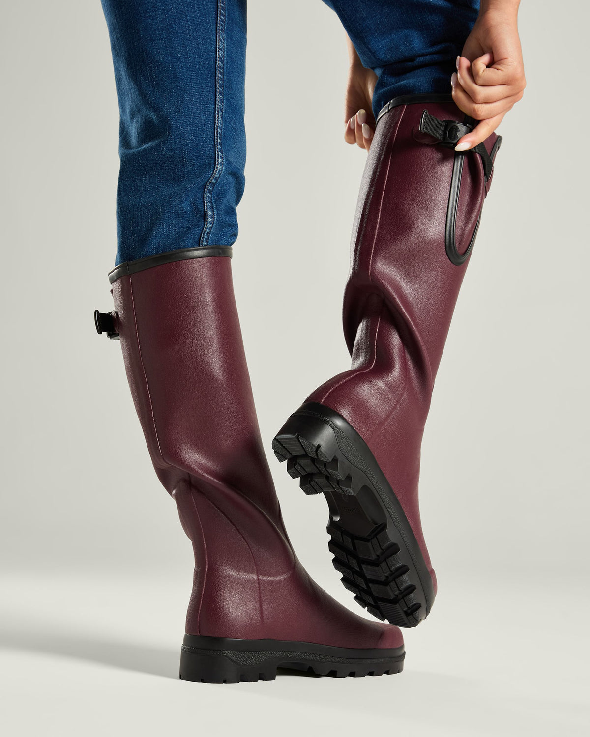 Women's Vierzon Jersey Lined Wellington Boot - Oxblood