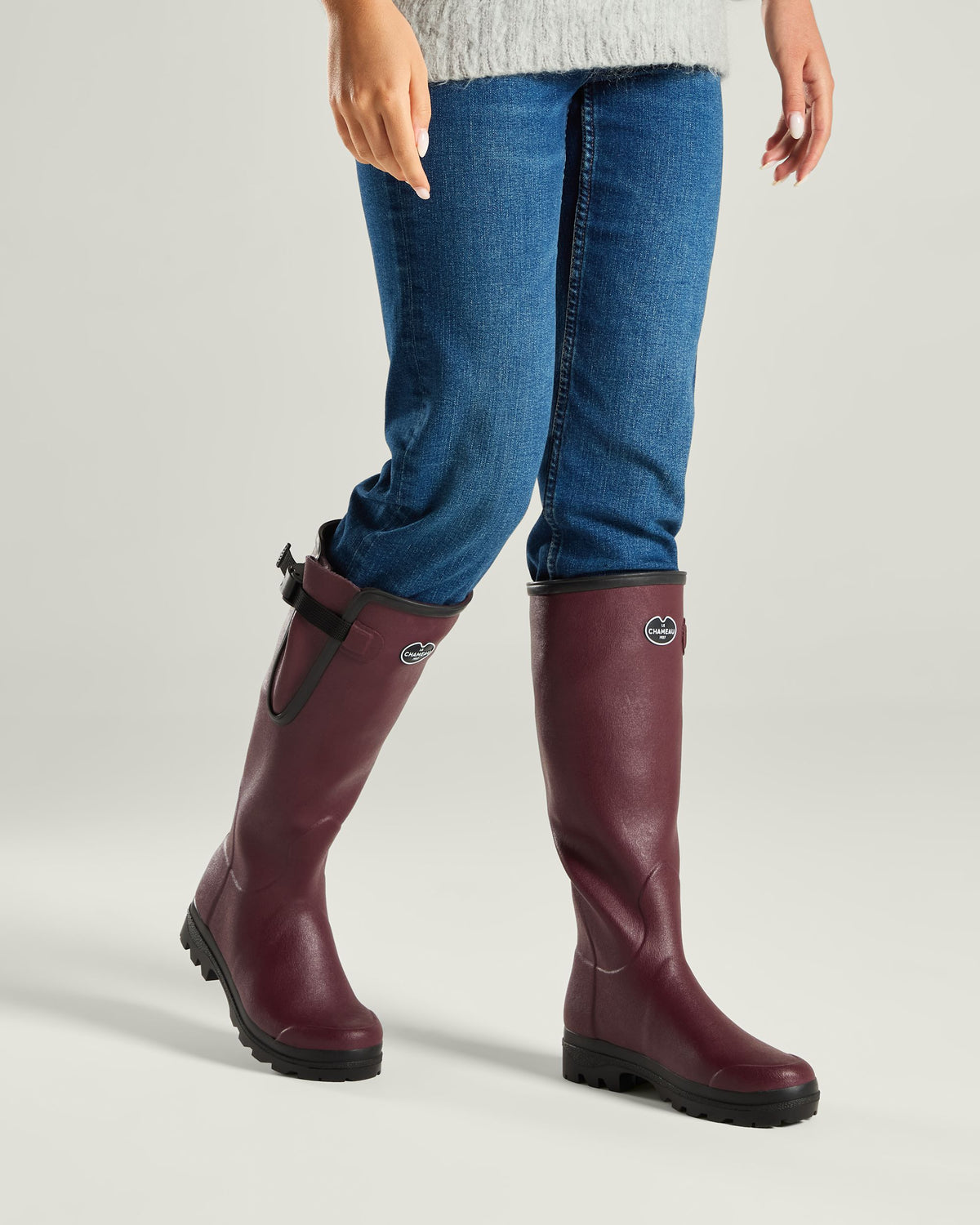 Women's Vierzon Jersey Lined Wellington Boot - Oxblood