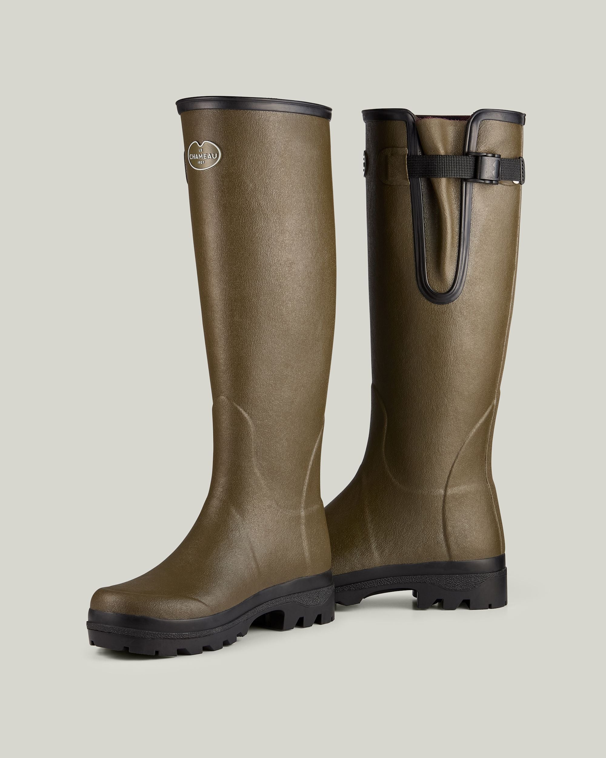 Women's Vierzon Jersey Lined Wellington Boot Chameau Green