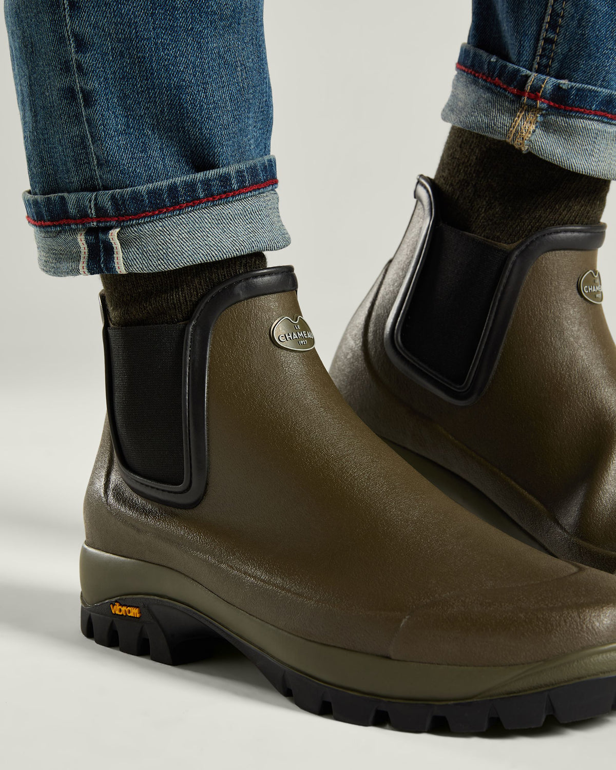 Men's Chelsea Vallon Jersey Lined Boot - Chameau Green