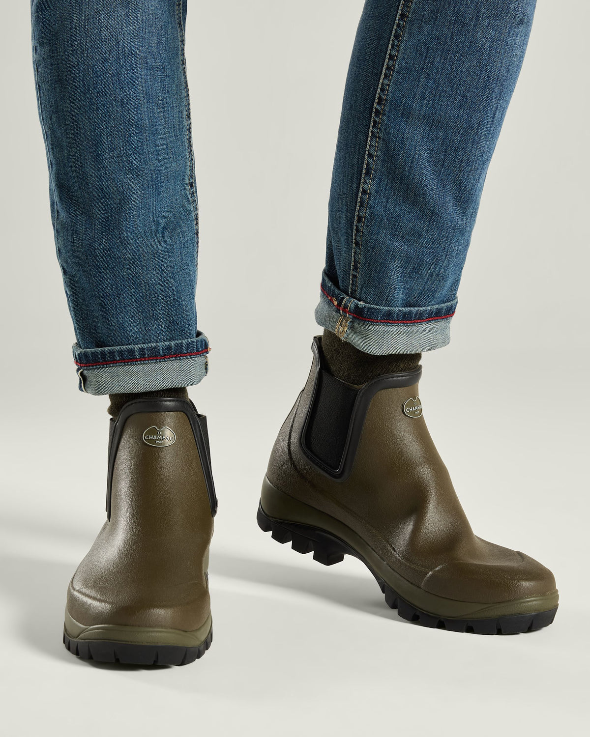 Men's Chelsea Vallon Jersey Lined Boot - Chameau Green