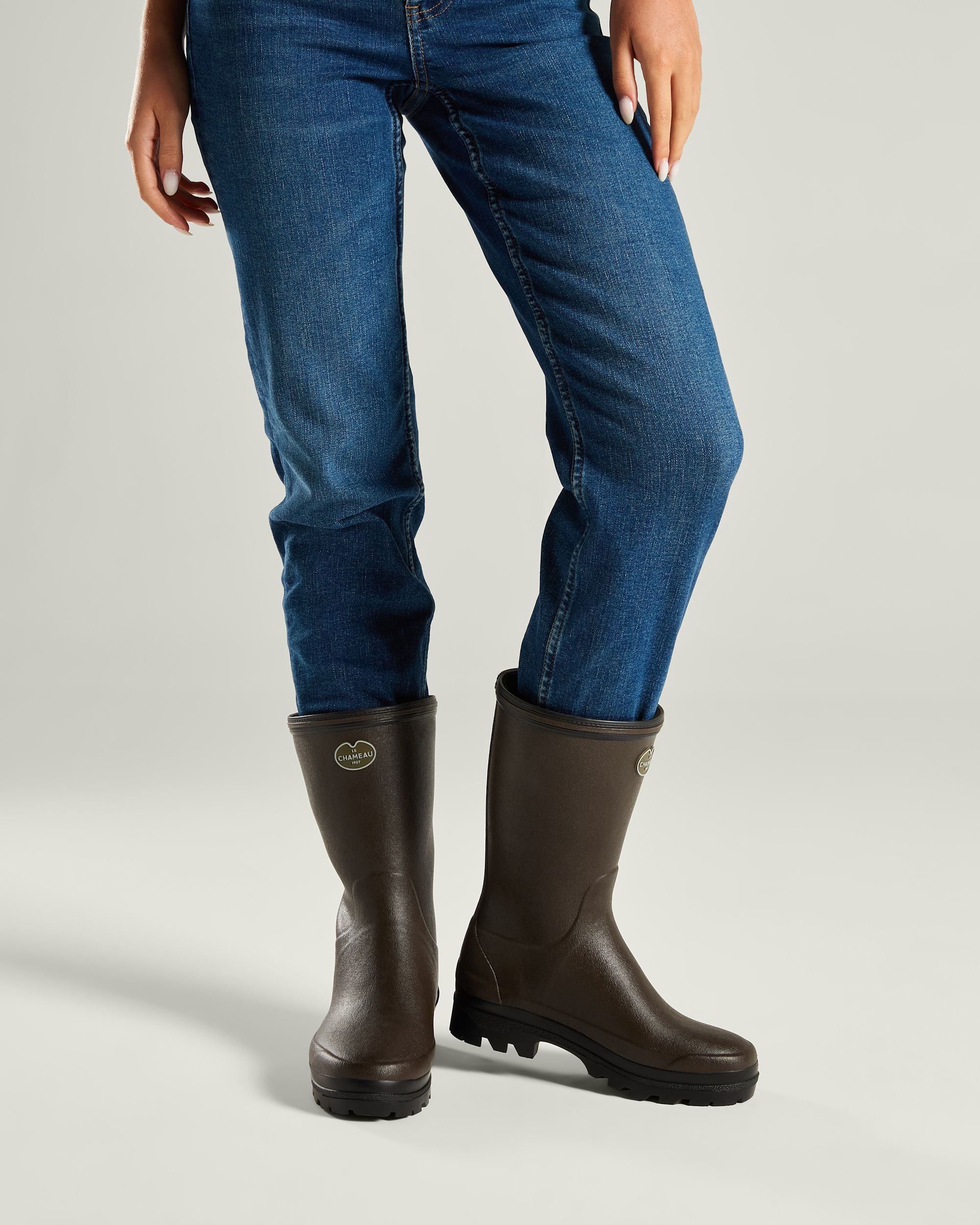 Giverny Bottillon Damen-Gummistiefel mit Neoprenfutter - Marron Foncé