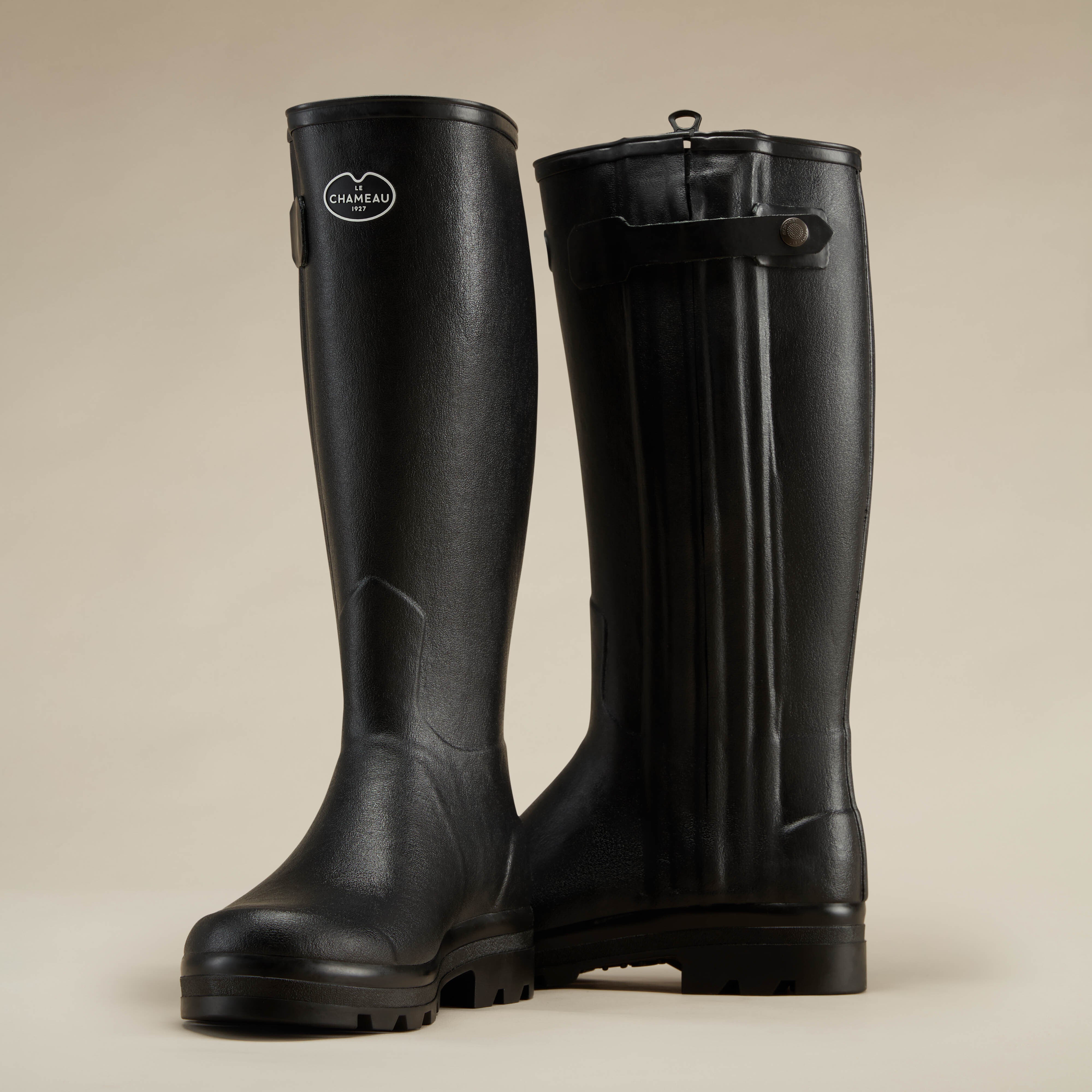 Men's Chasseur Leather Lined Wellington Boot Black | Le Chameau