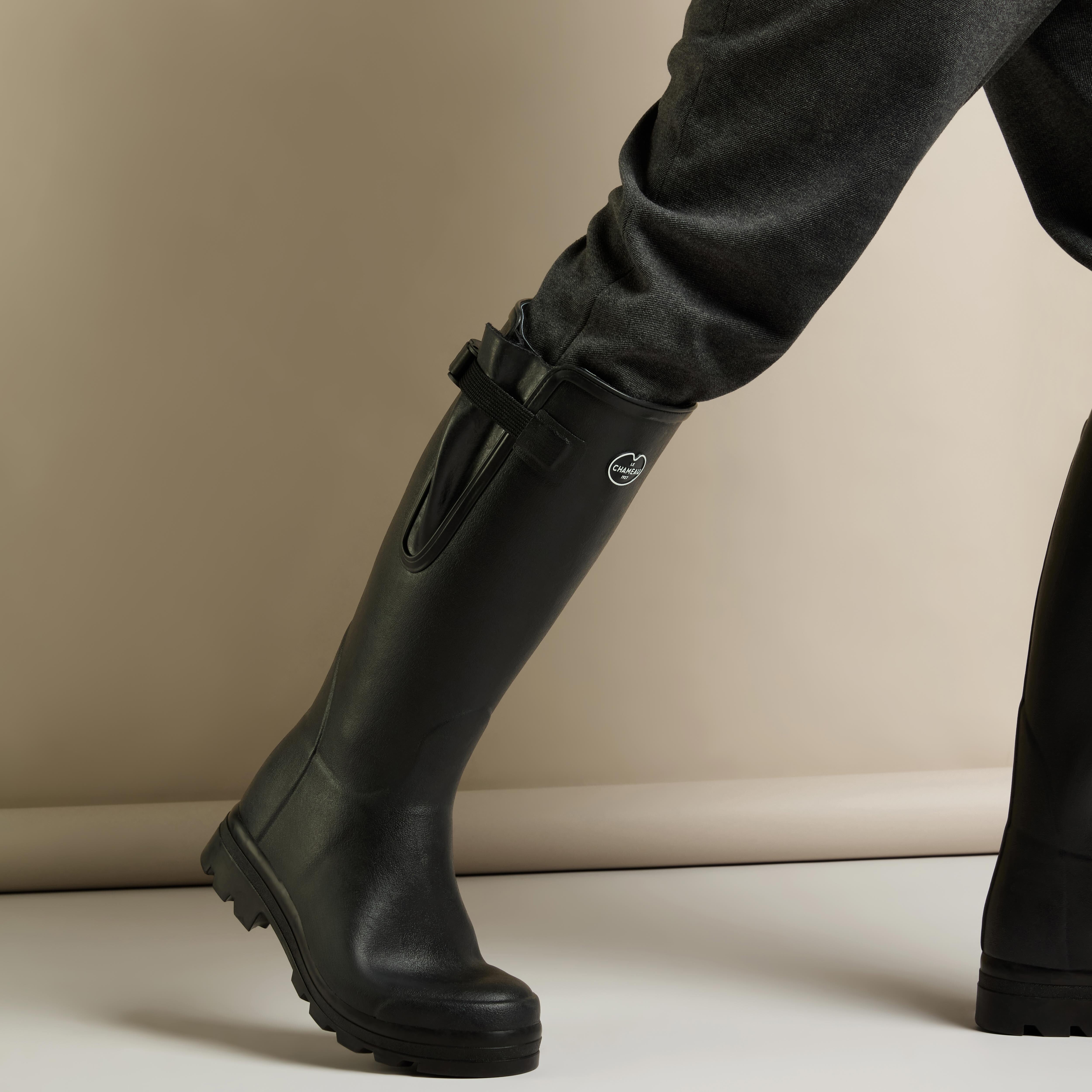 Men's Vierzon Jersey Lined Wellington Boot Black | Le Chameau