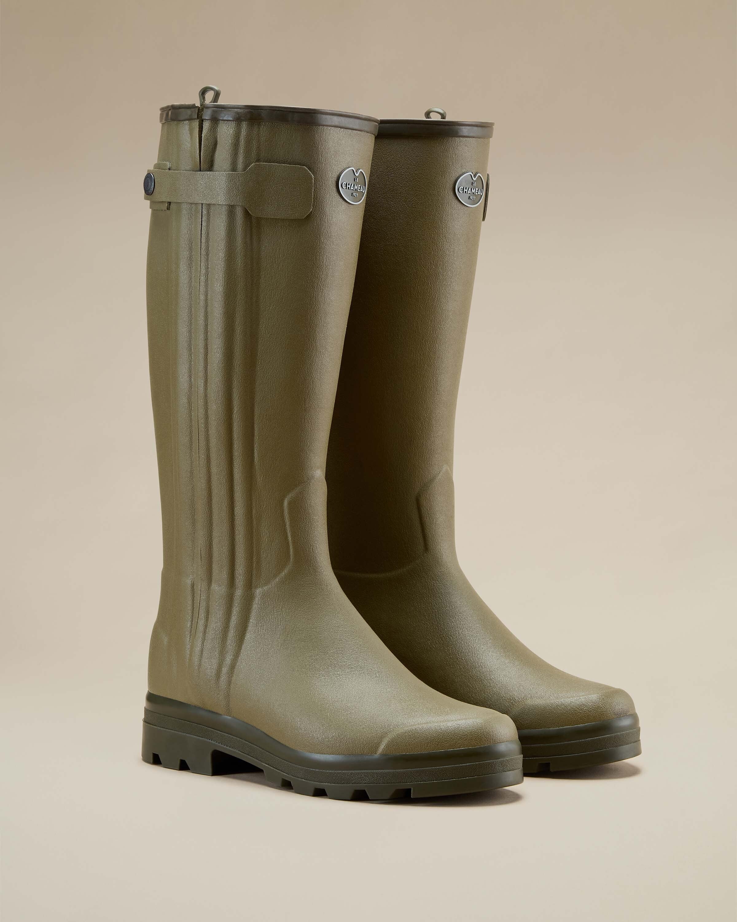 Men's Chasseur Leather Lined Wellington Boot - Iconic Green