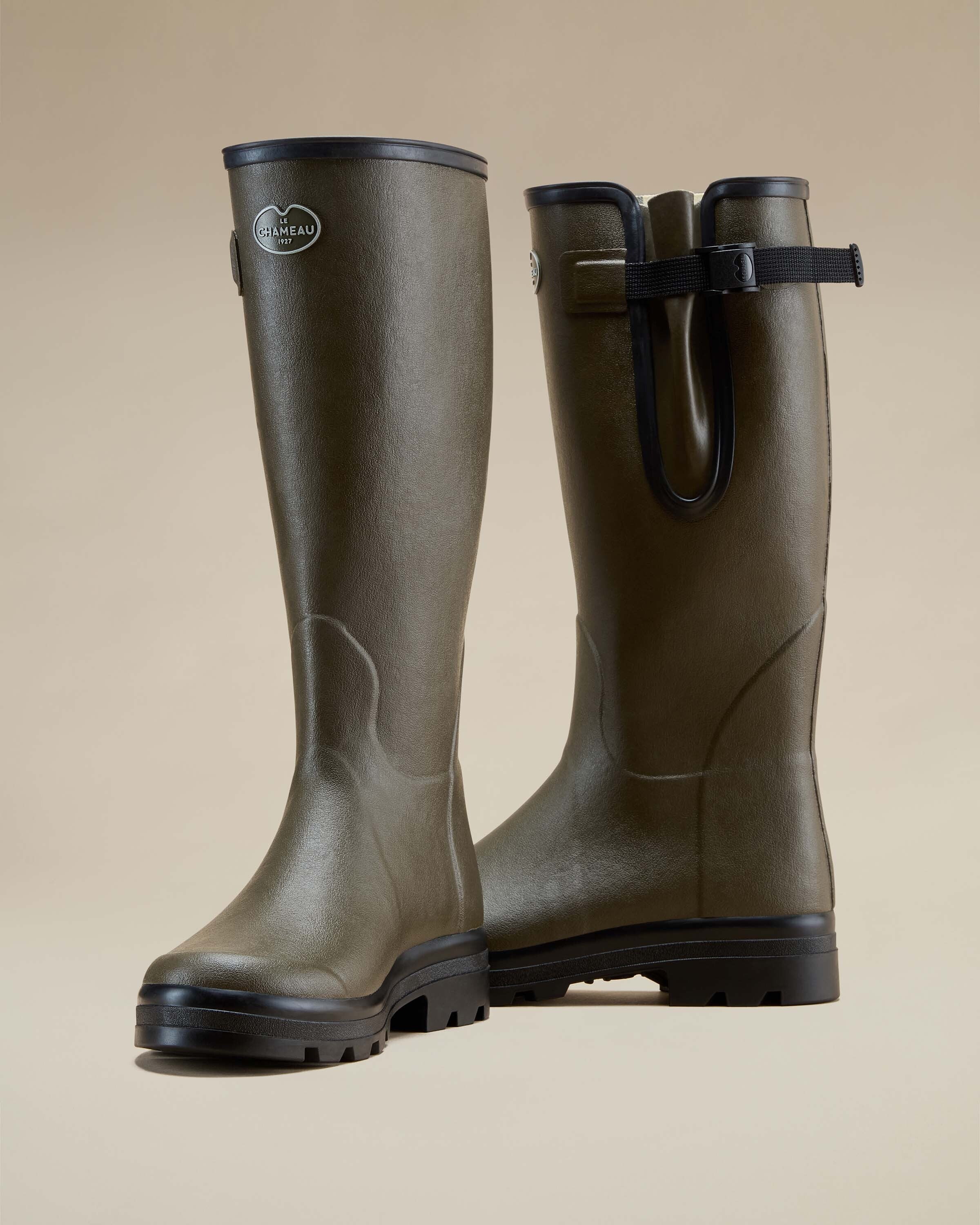 Men's Vierzon Jersey Lined Wellington Boot - Chameau Green