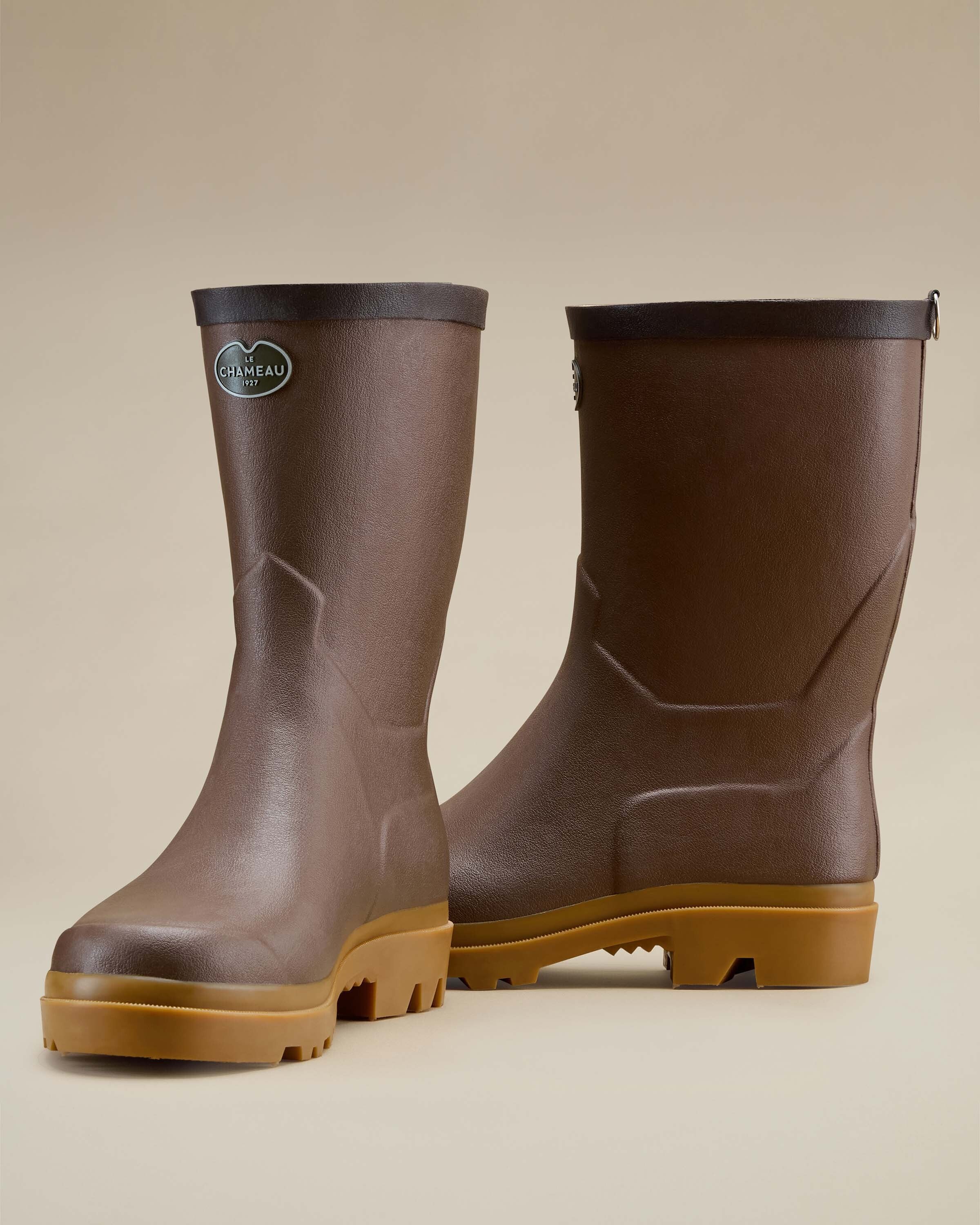 Men's Zermatt Leather Lined Short Wellington Boot - Brown | Le Chameau