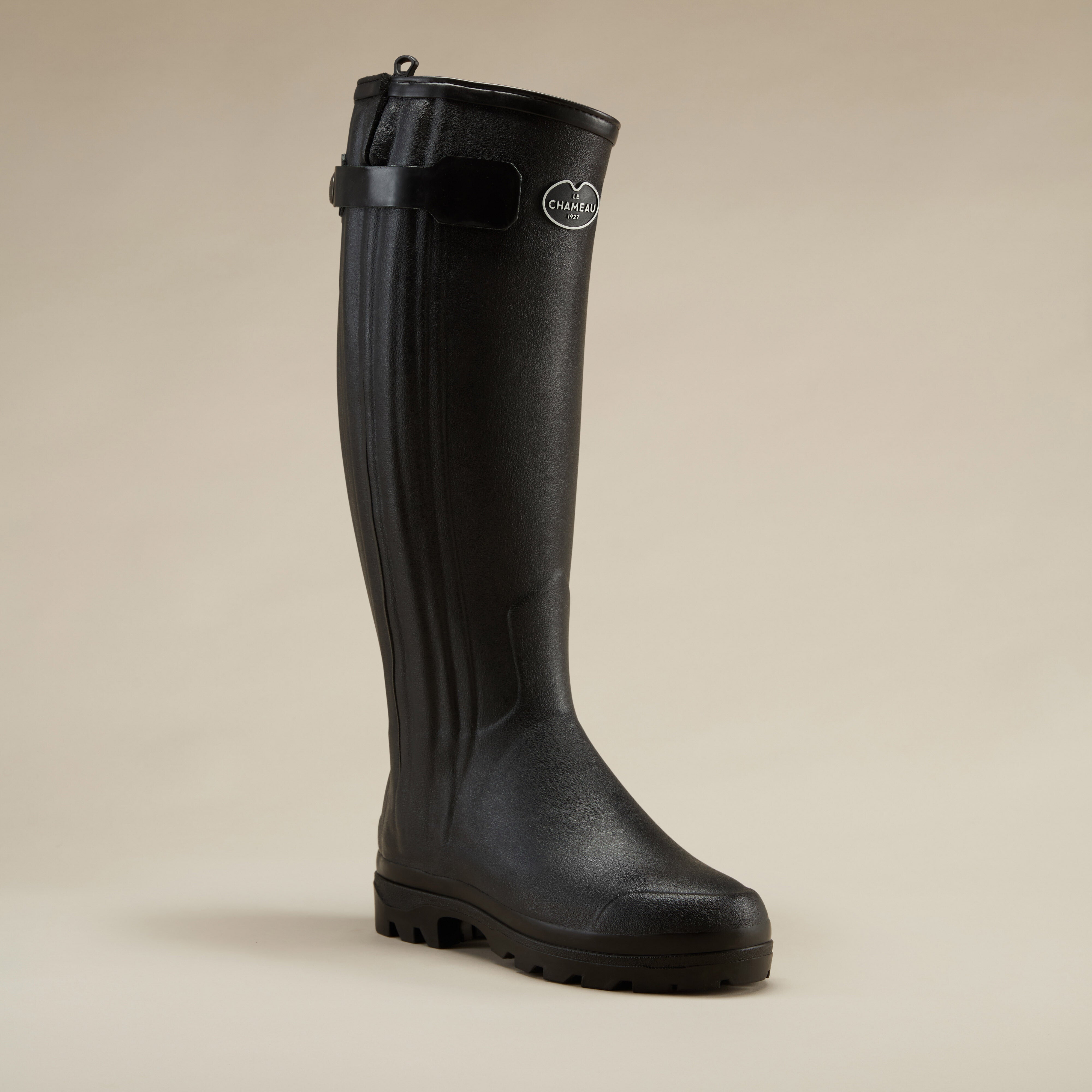 Women's Chasseur Leather Lined Wellington Boot Black | Le Chameau