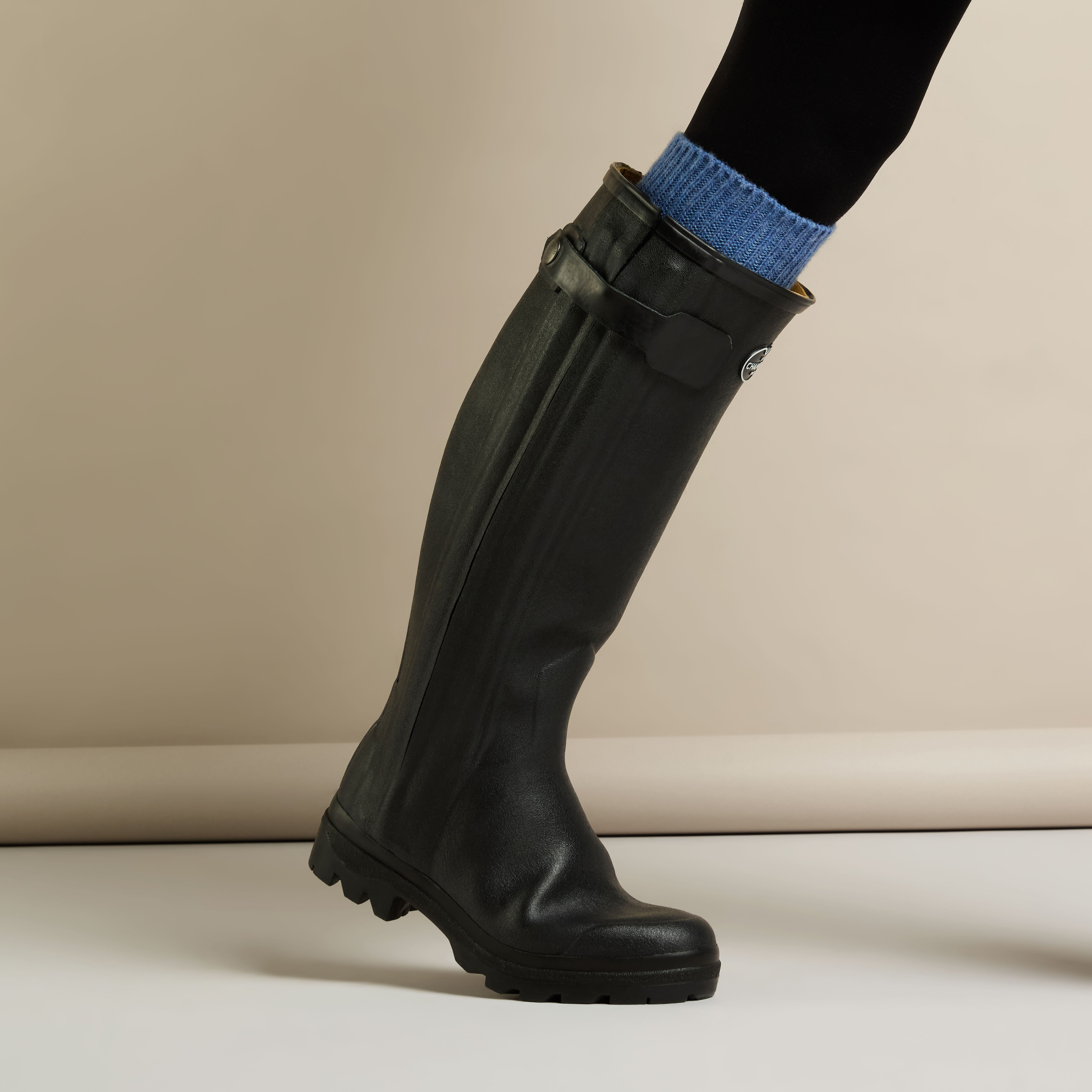 Women's Chasseur Leather Lined Wellington Boot Black | Le Chameau