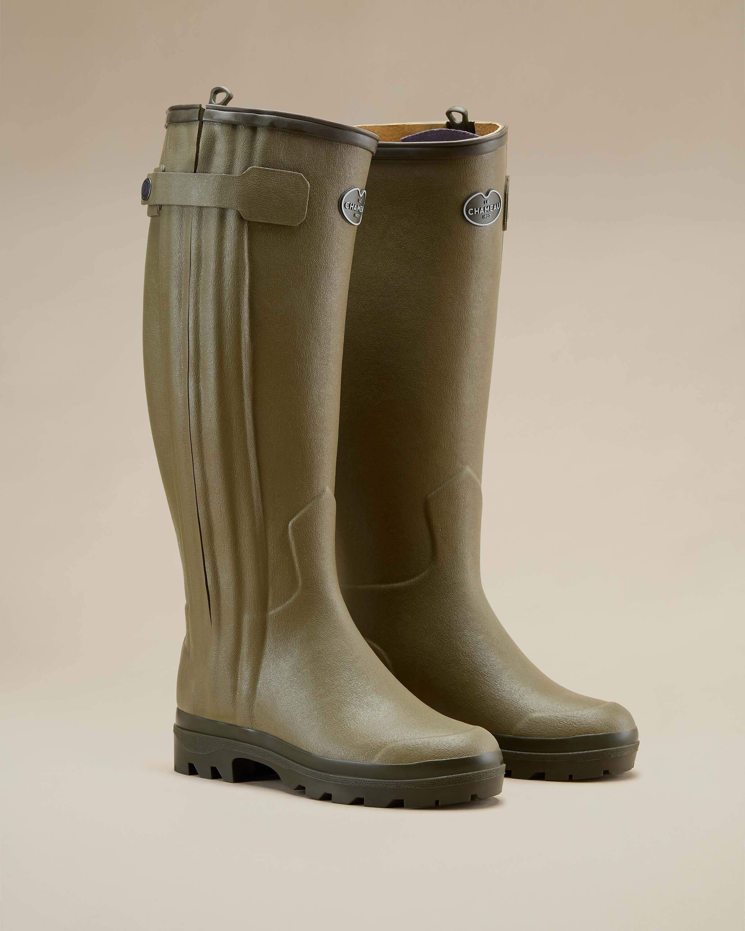 Women's Chasseur Leather Lined Wellington Boot - Iconic Green
