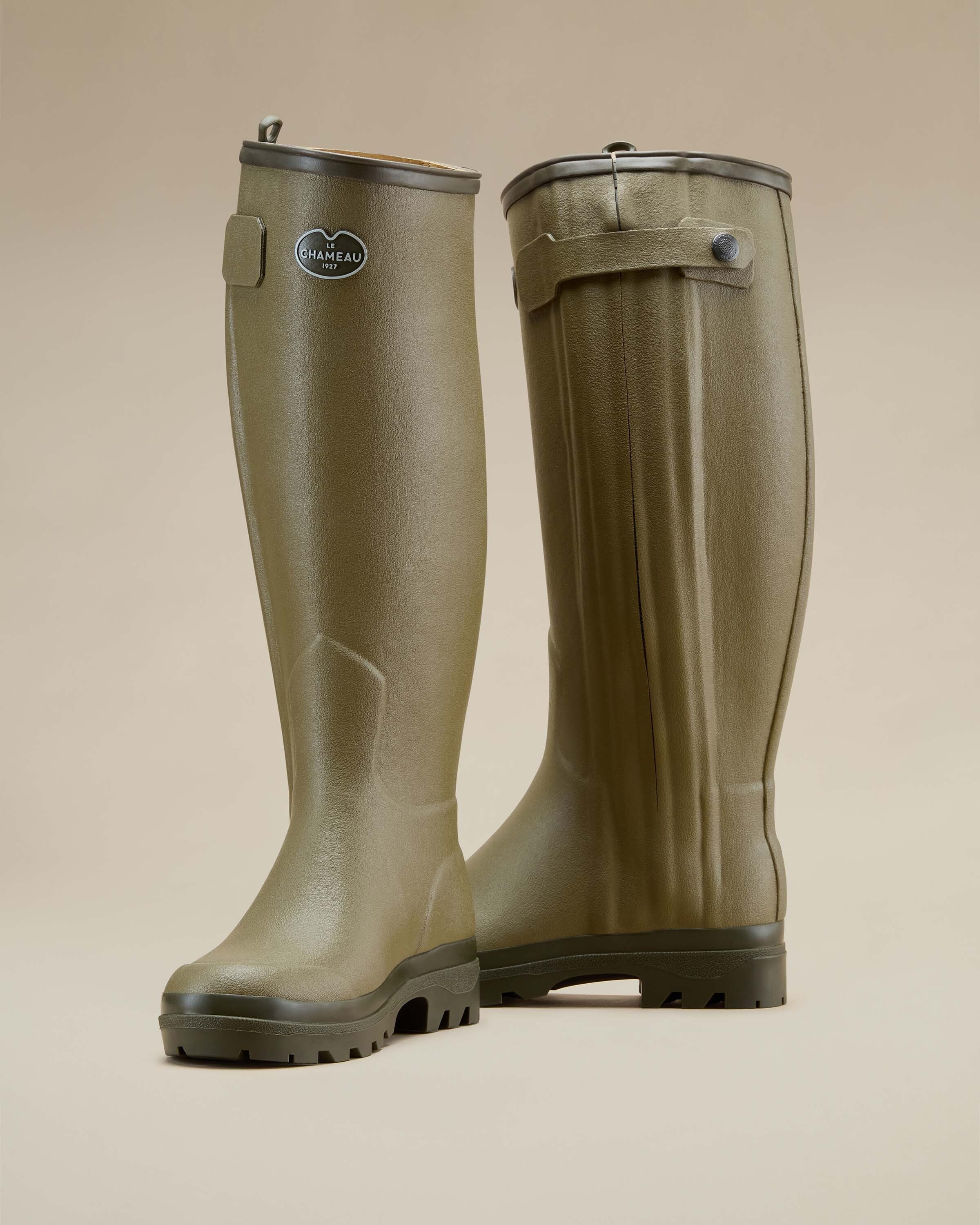 Bottes Chasseur pour femmes doublées cuir - Vert Vierzon