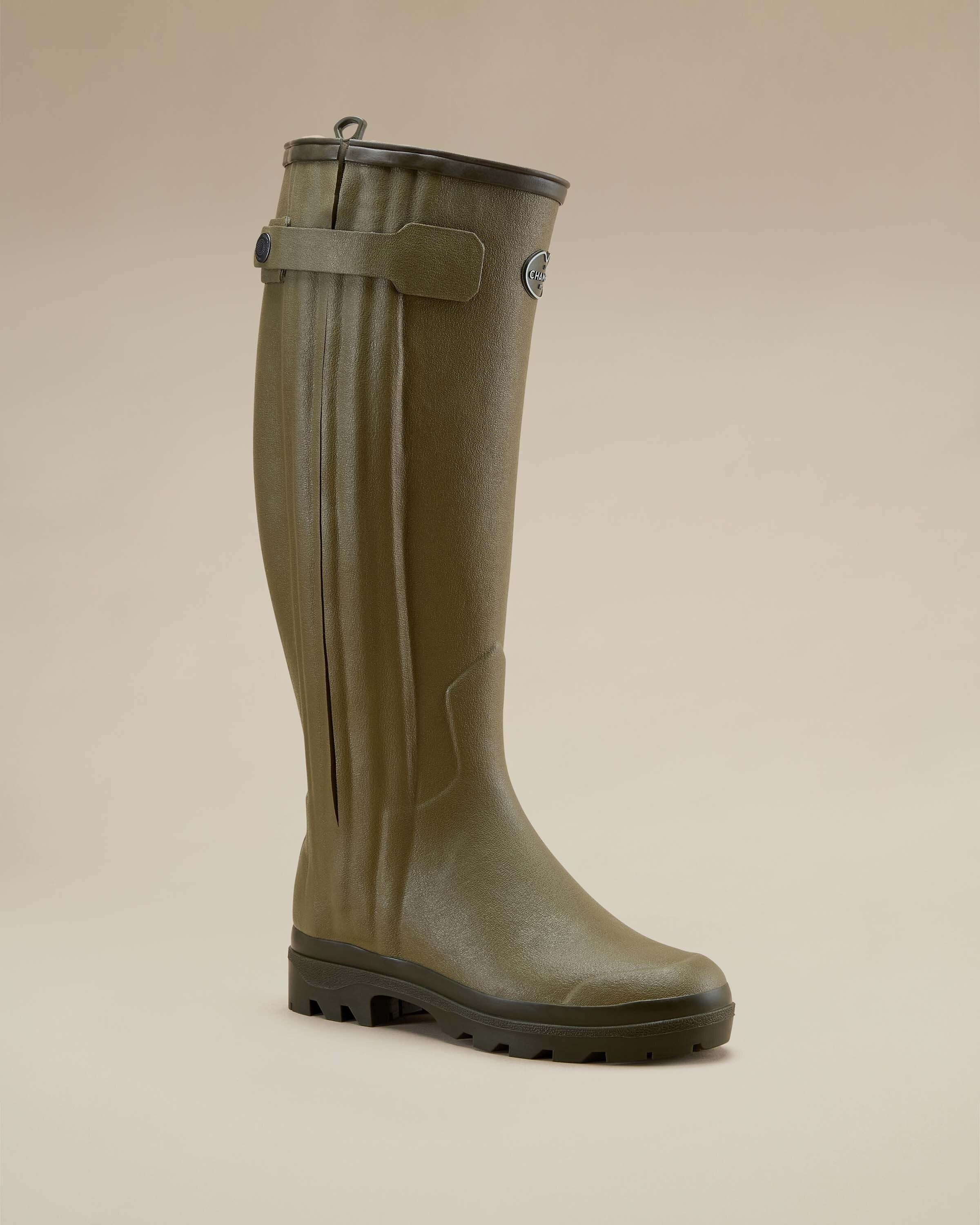 Women's Chasseur Leather Lined Wellington Boot Green | Le Chameau