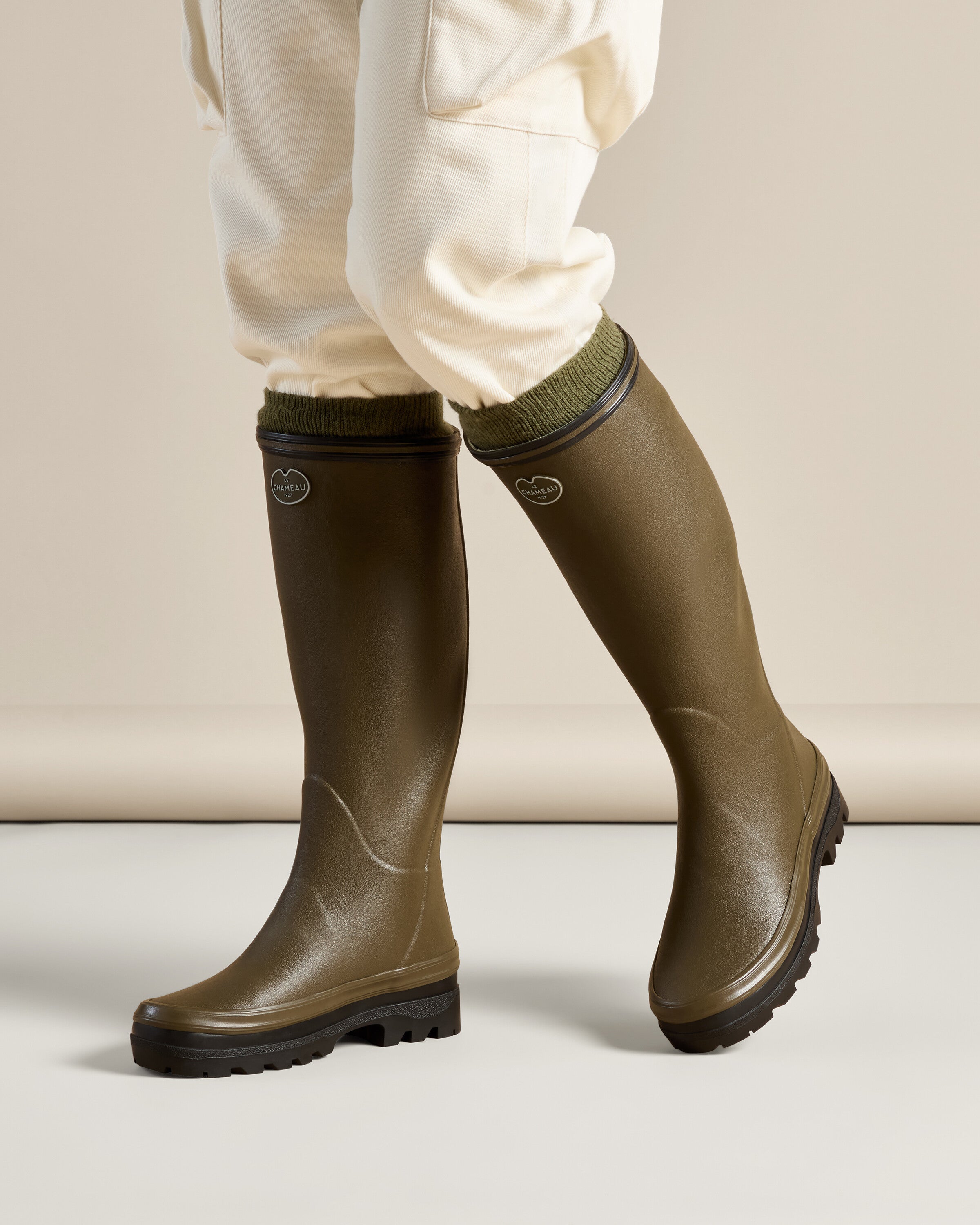 Women's Giverny Jersey Lined Wellington Boot Green | Le Chameau