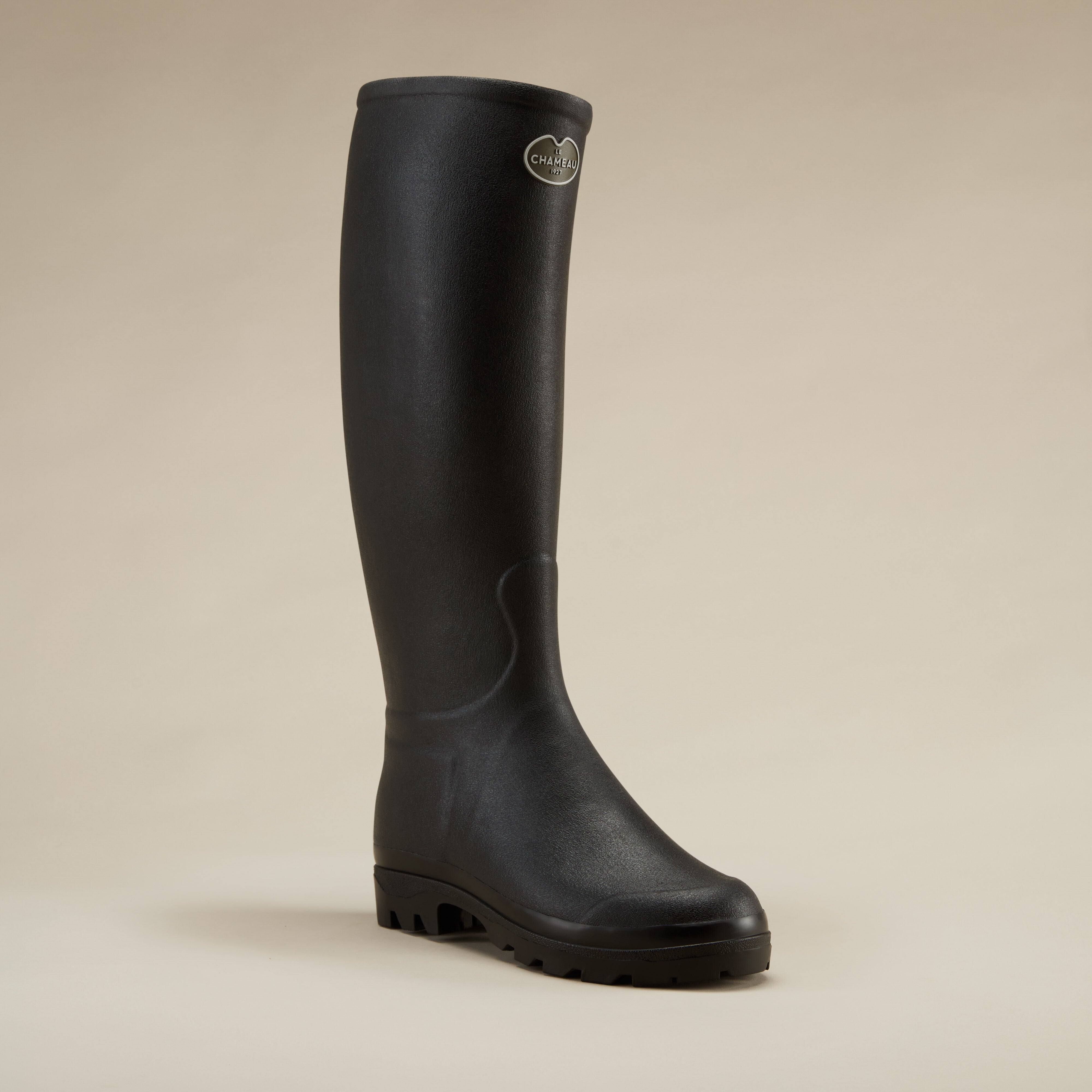 Women's Saint Hubert Leather Lined Wellington Boot Black | Le Chameau