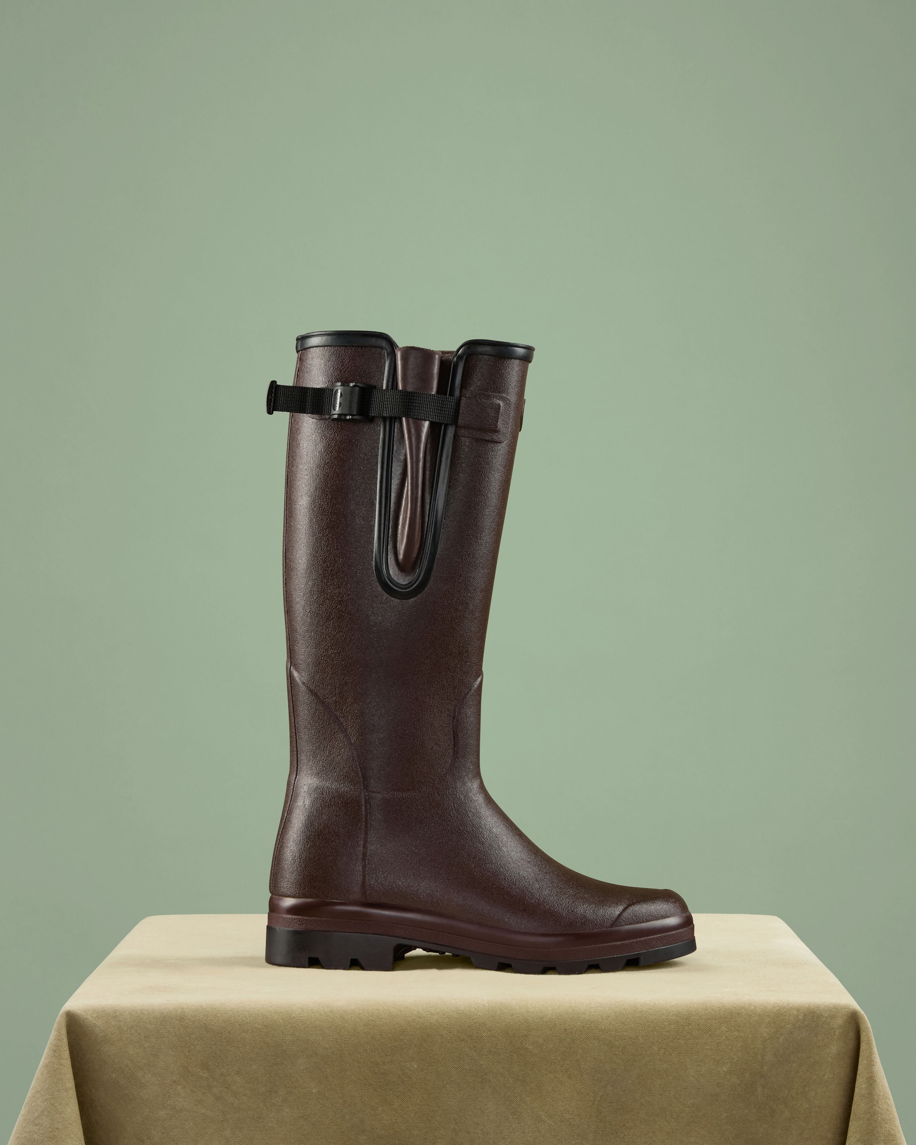 Men's Vierzon Héritage Jersey Lined Wellington Boot - Dark Brown