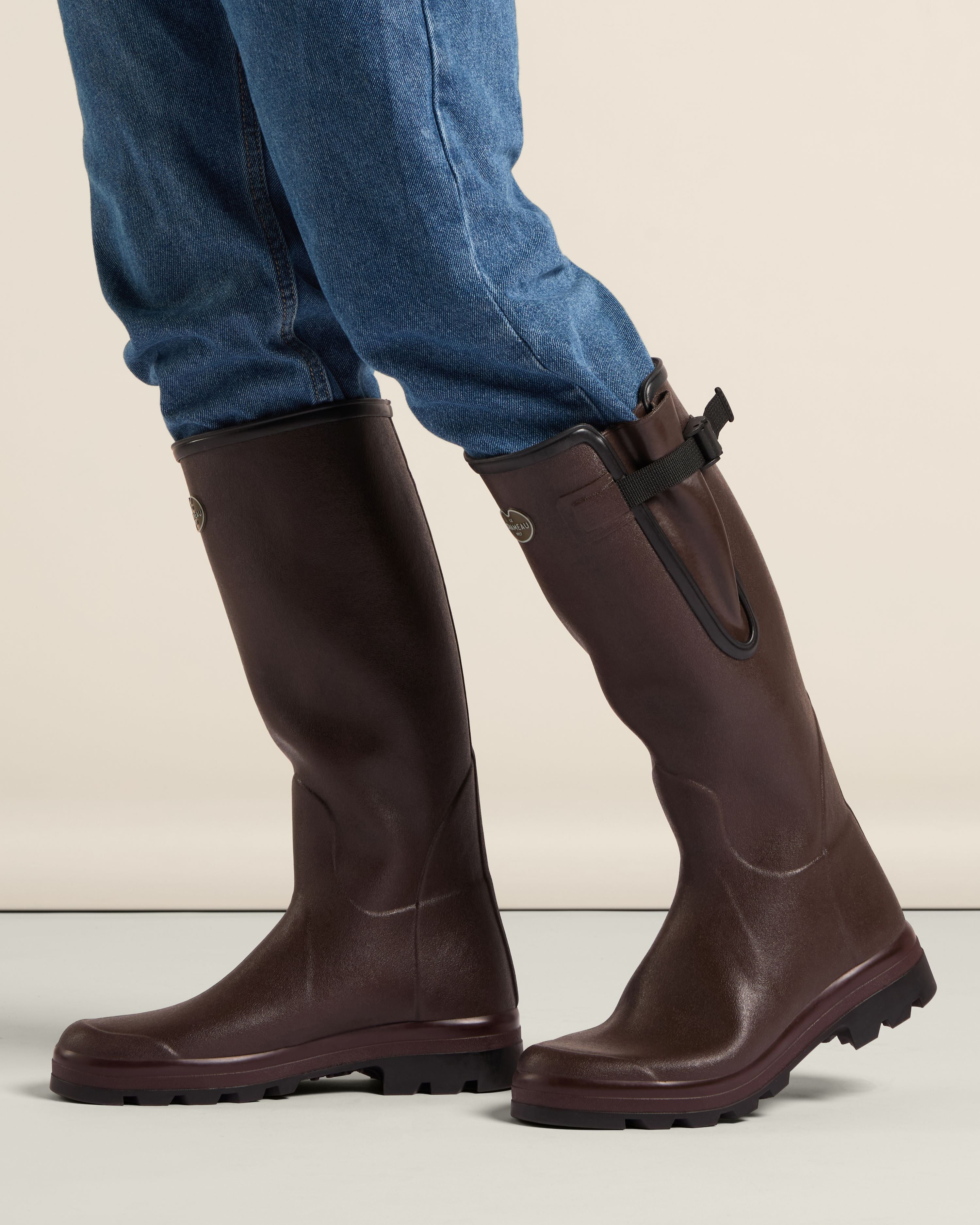 Men's Vierzon Héritage Jersey Lined Wellington Boot - Dark Brown