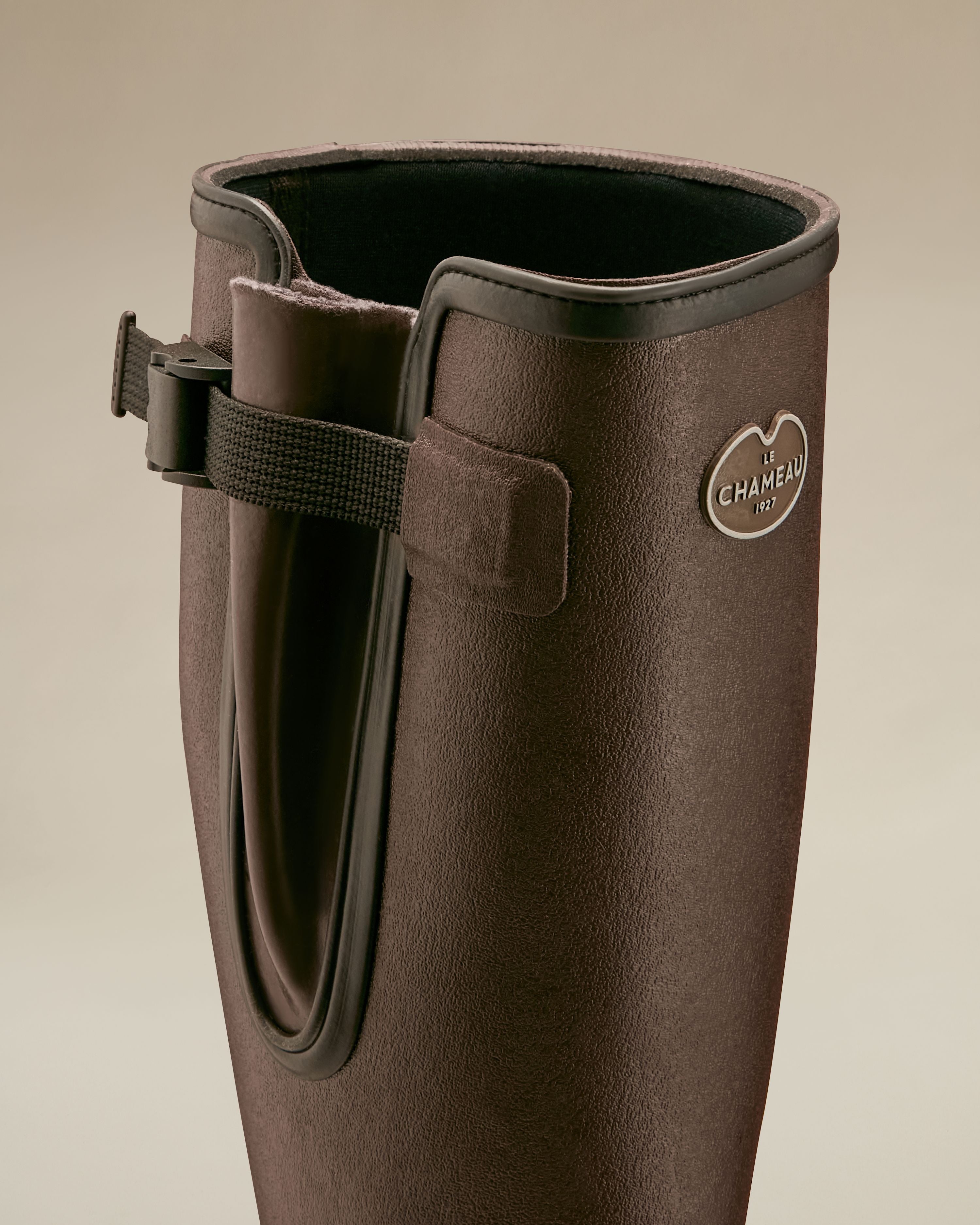 Men's Vierzonord Neoprene Lined Wellington Boot Dark Brown | Le