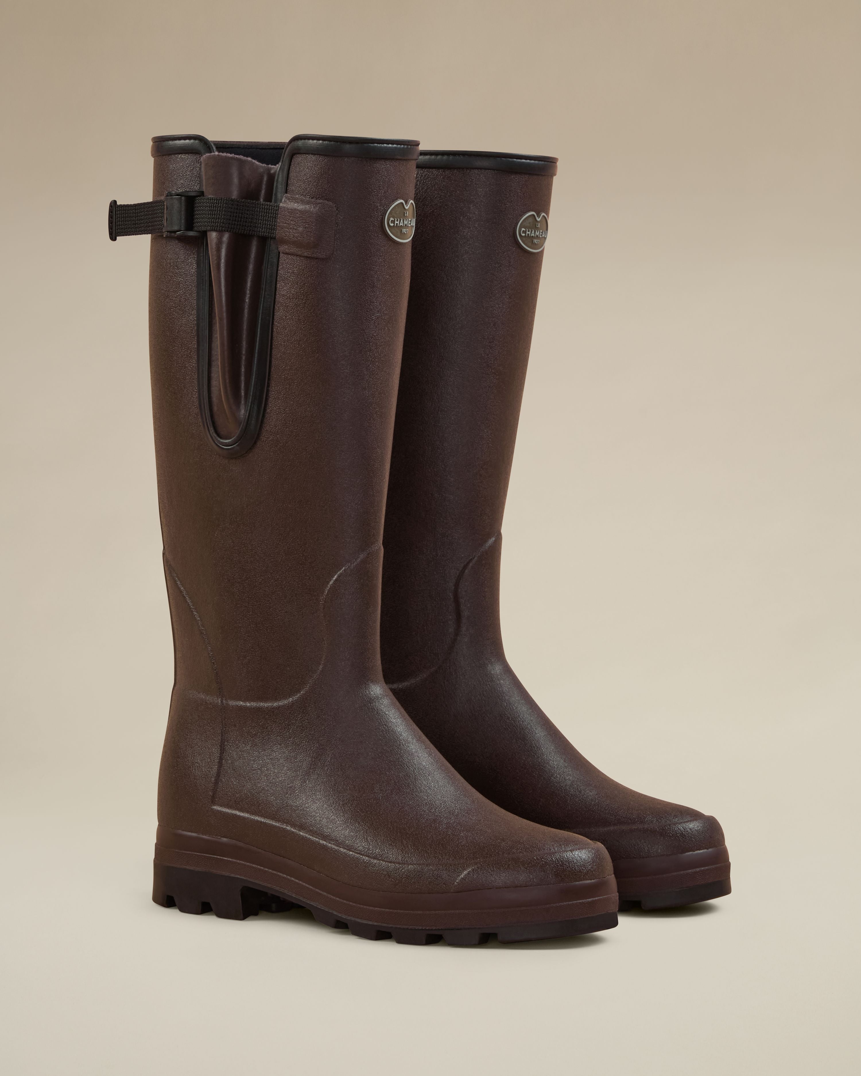 Men's Vierzonord Neoprene Lined Wellington Boot Dark Brown | Le