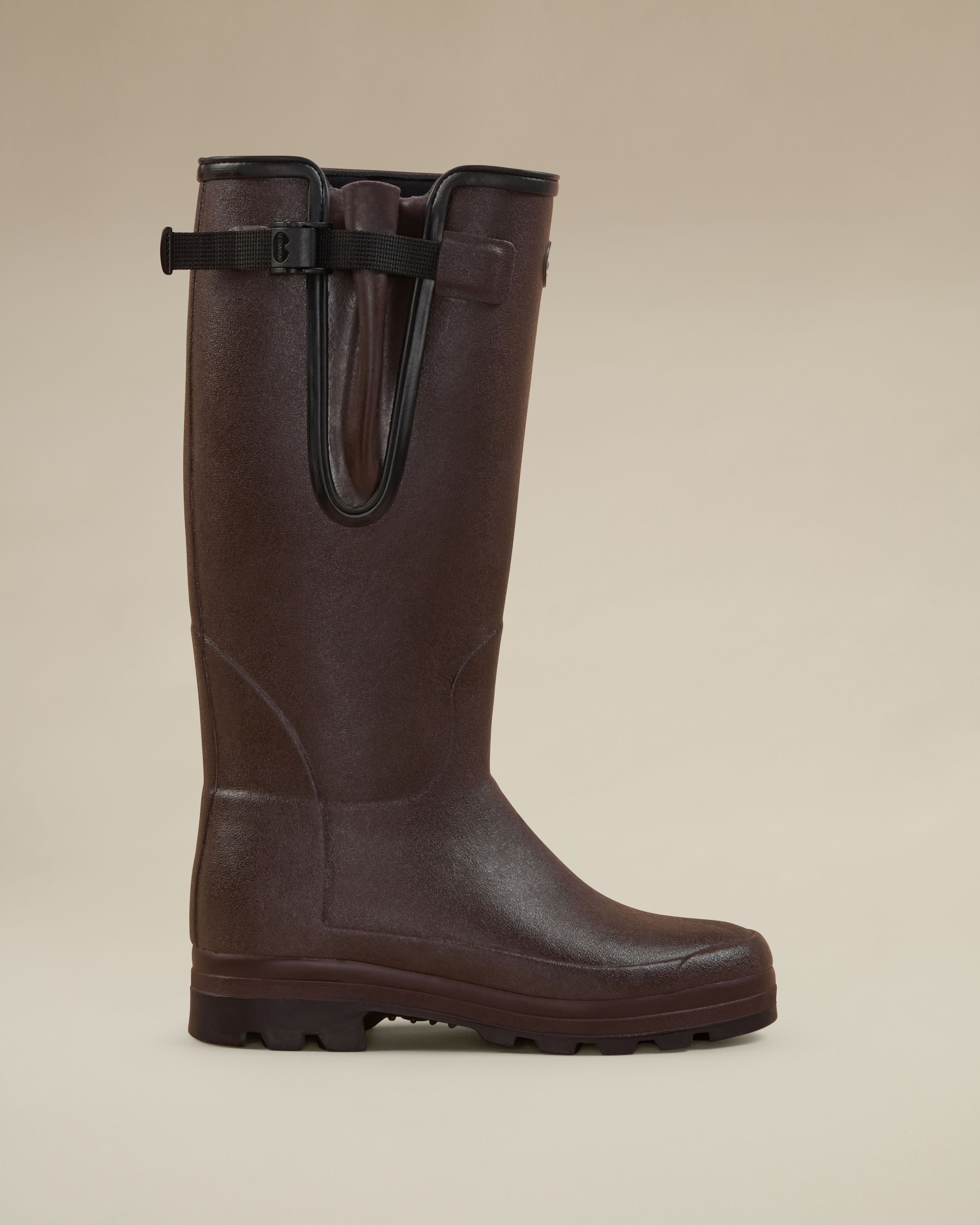 Men's Vierzonord Neoprene Lined Wellington Boot Dark Brown | Le