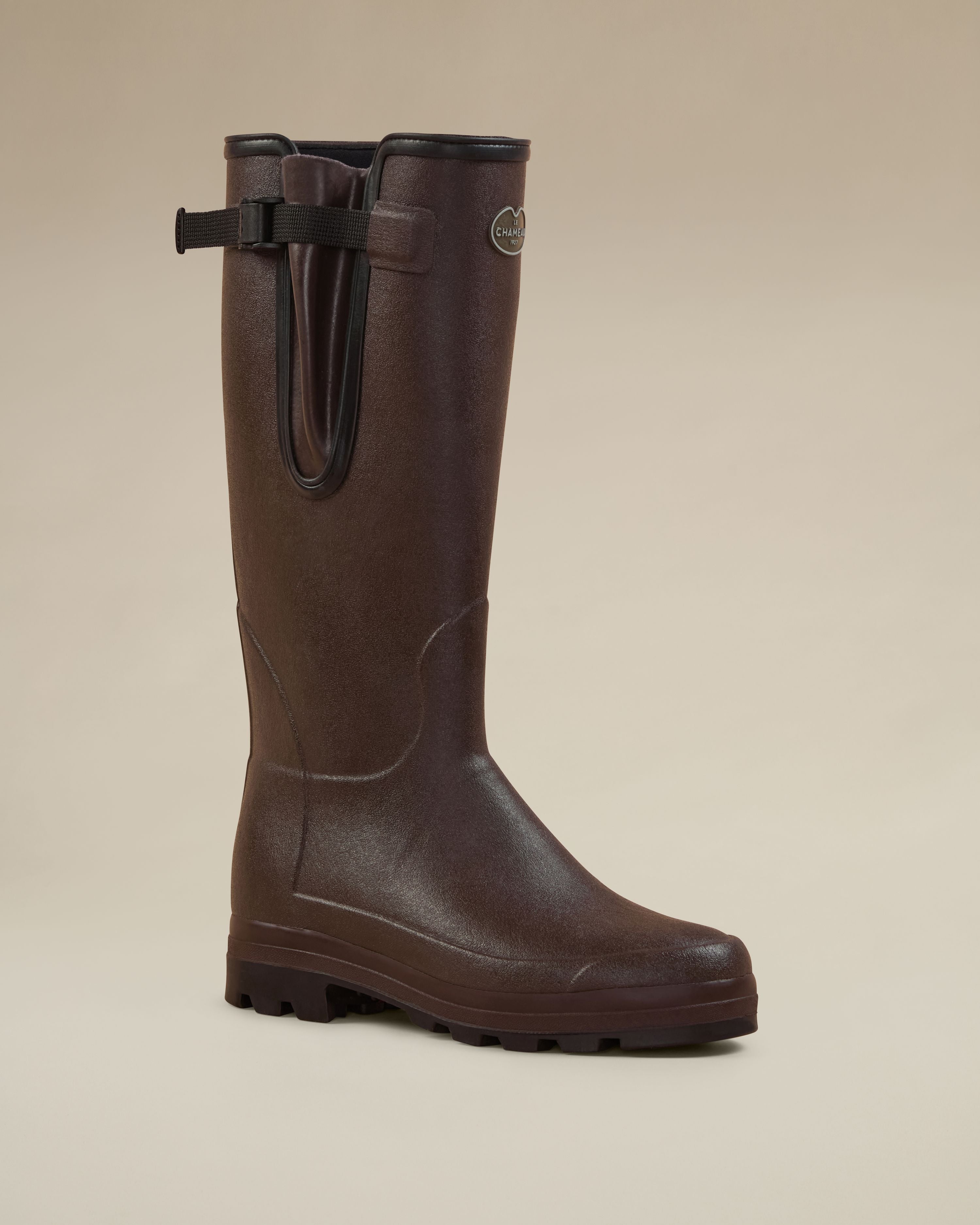 Men's Vierzonord Neoprene Lined Wellington Boot Dark Brown | Le