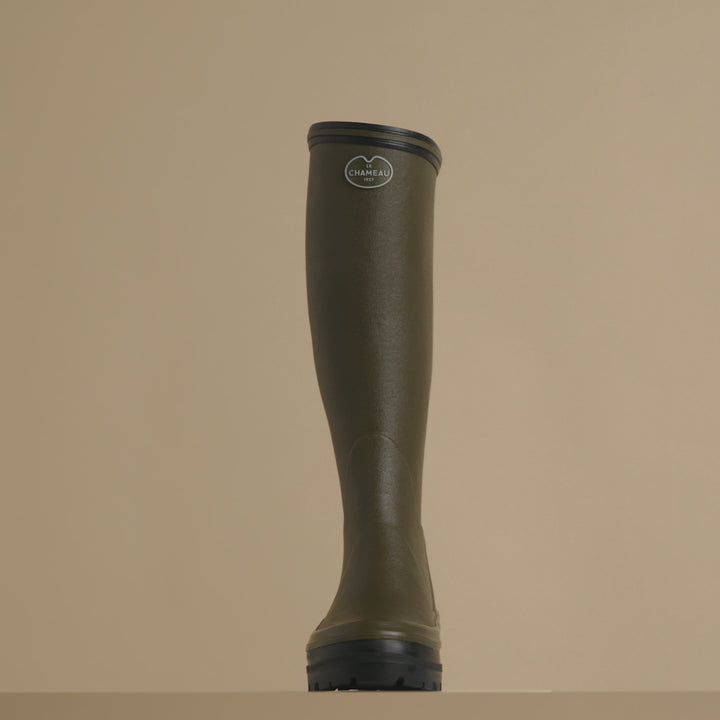 Women's Giverny Jersey Lined Wellington Boot - Chameau Green