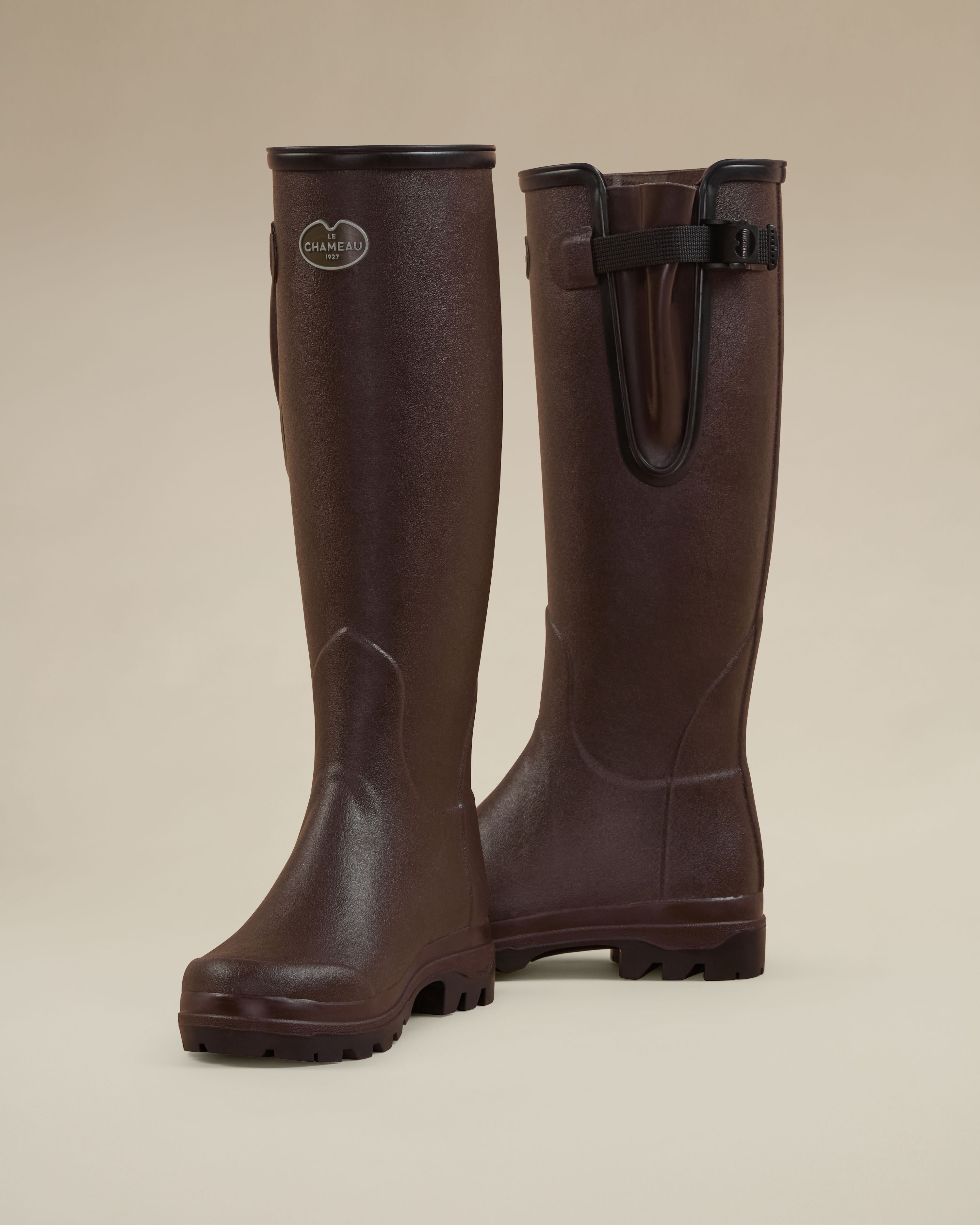 Women's Vierzon Héritage Jersey Lined Wellington Boot - Dark Brown