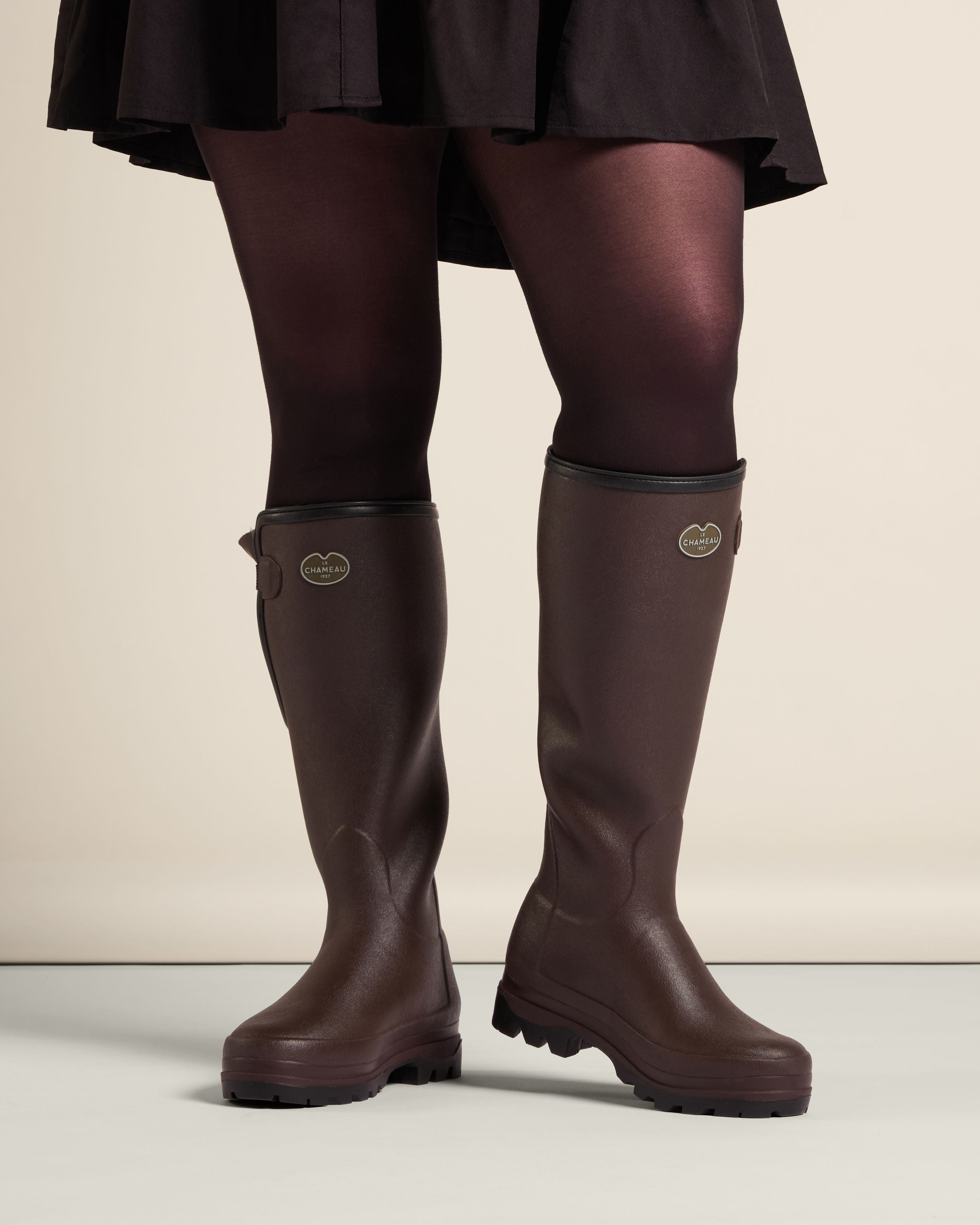 Women's Vierzonord Neoprene Lined Wellington Boot - Dark Brown