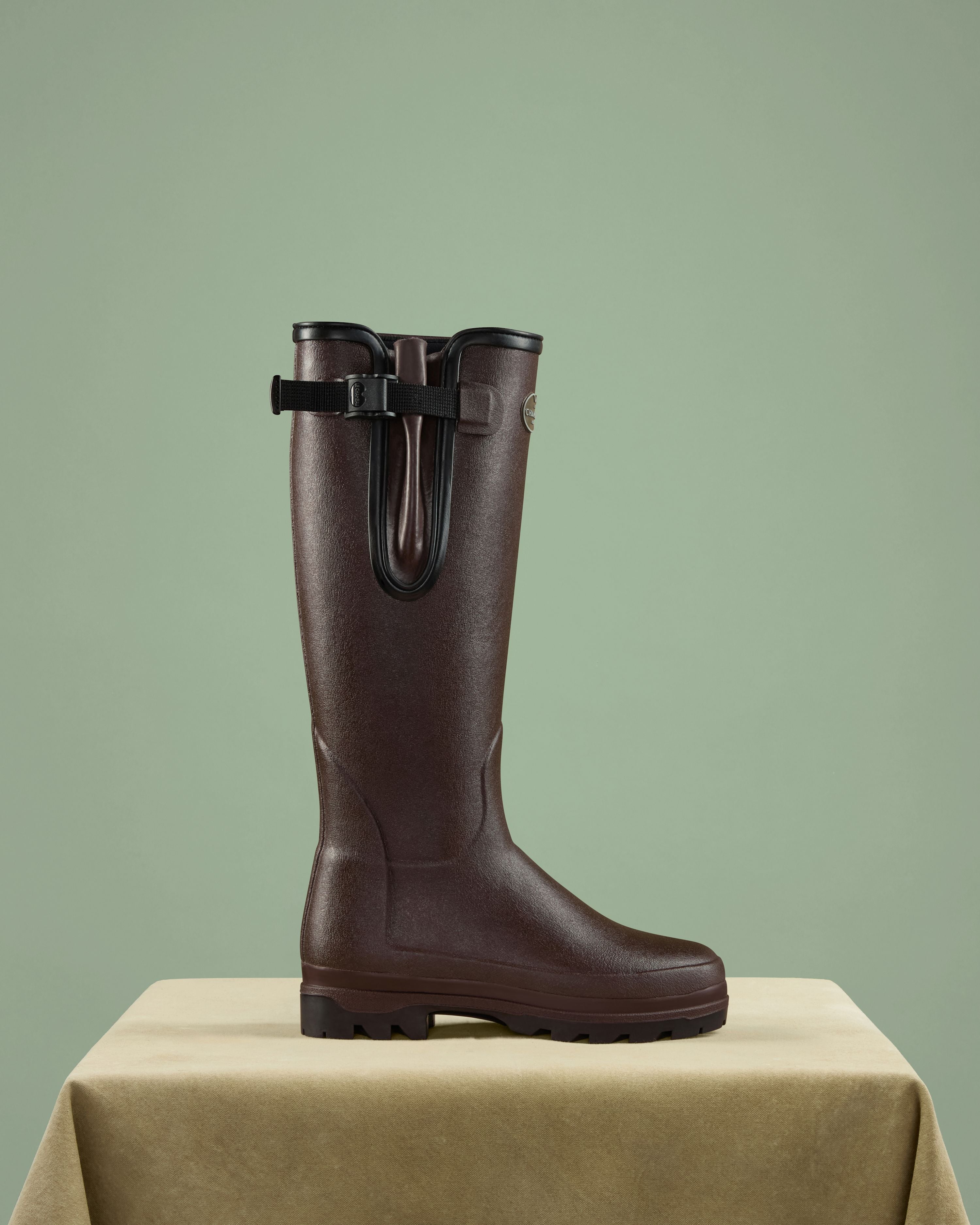 Women's Vierzonord Neoprene Lined Wellington Boot - Dark Brown