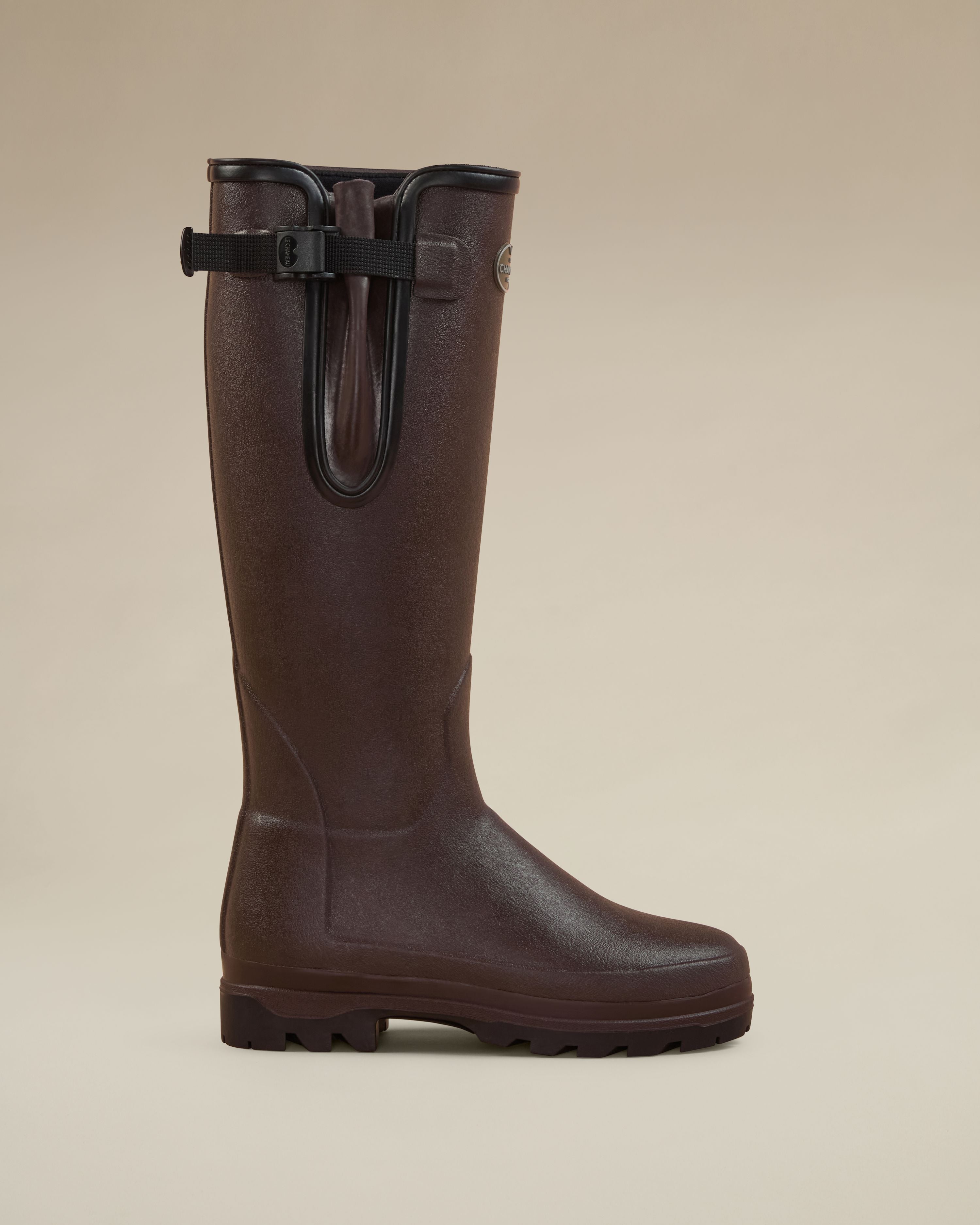 Women's Vierzonord Neoprene Lined Wellington Boot Dark Brown | Le