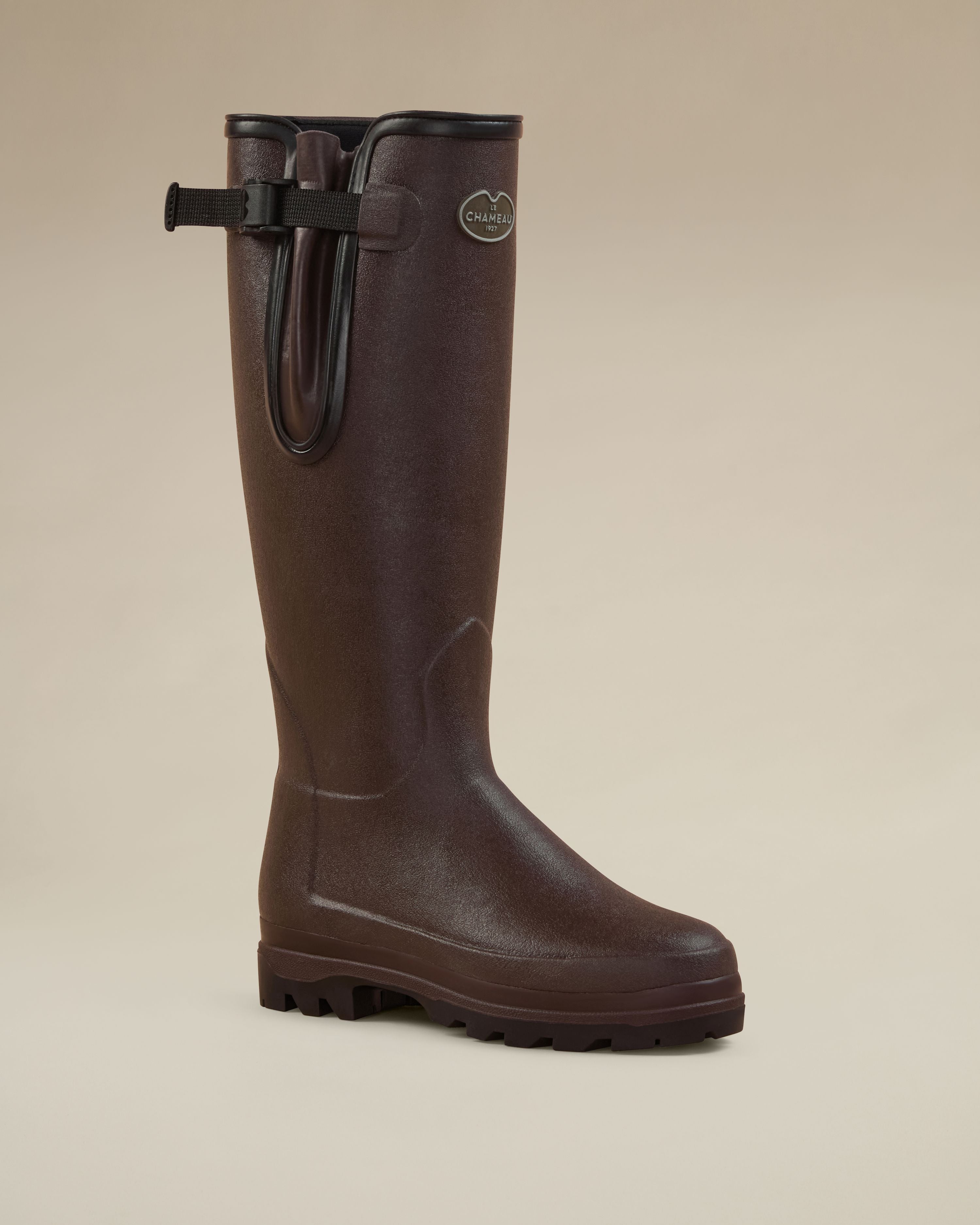 Women's Vierzonord Neoprene Lined Wellington Boot Dark Brown | Le