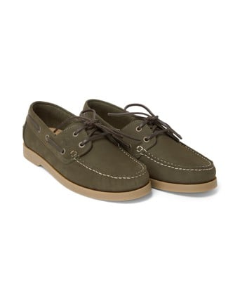 Men's marina textile sales and leather deck shoes